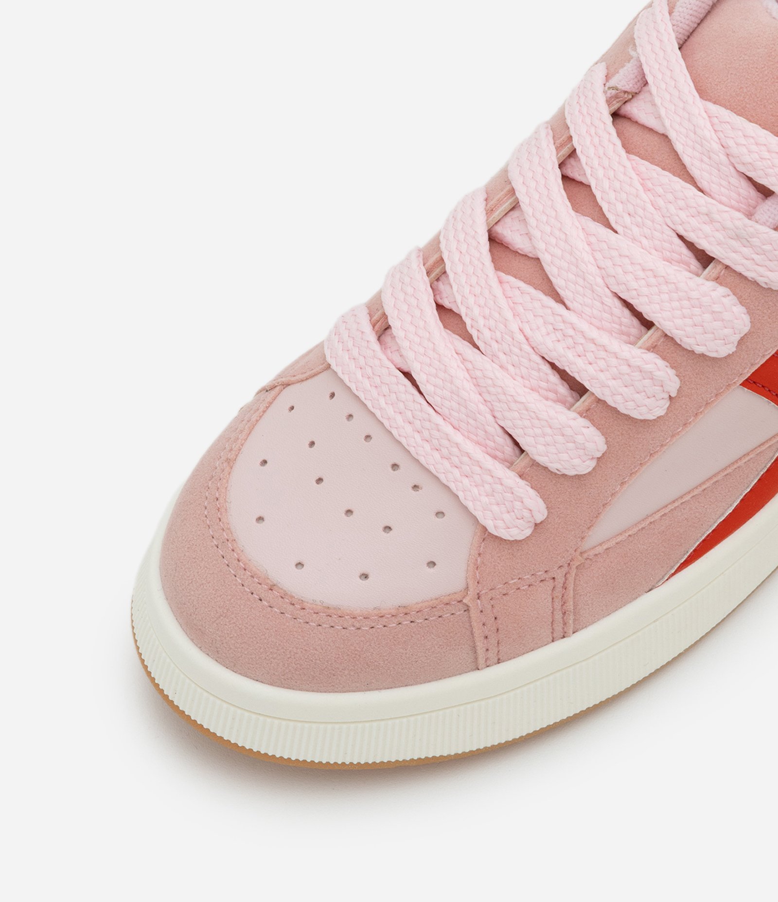 Tênis Casual com Sola Caixa e Detalhe Contrastante Rosa 5