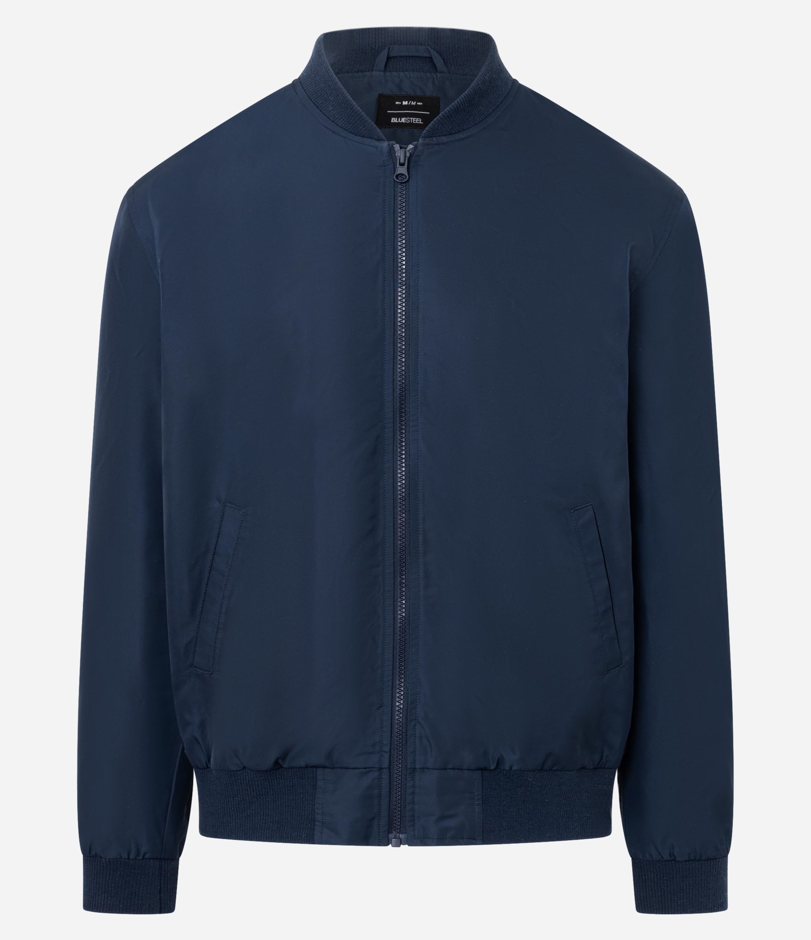 Jaqueta Bomber Aberta com Zíper Azul 1