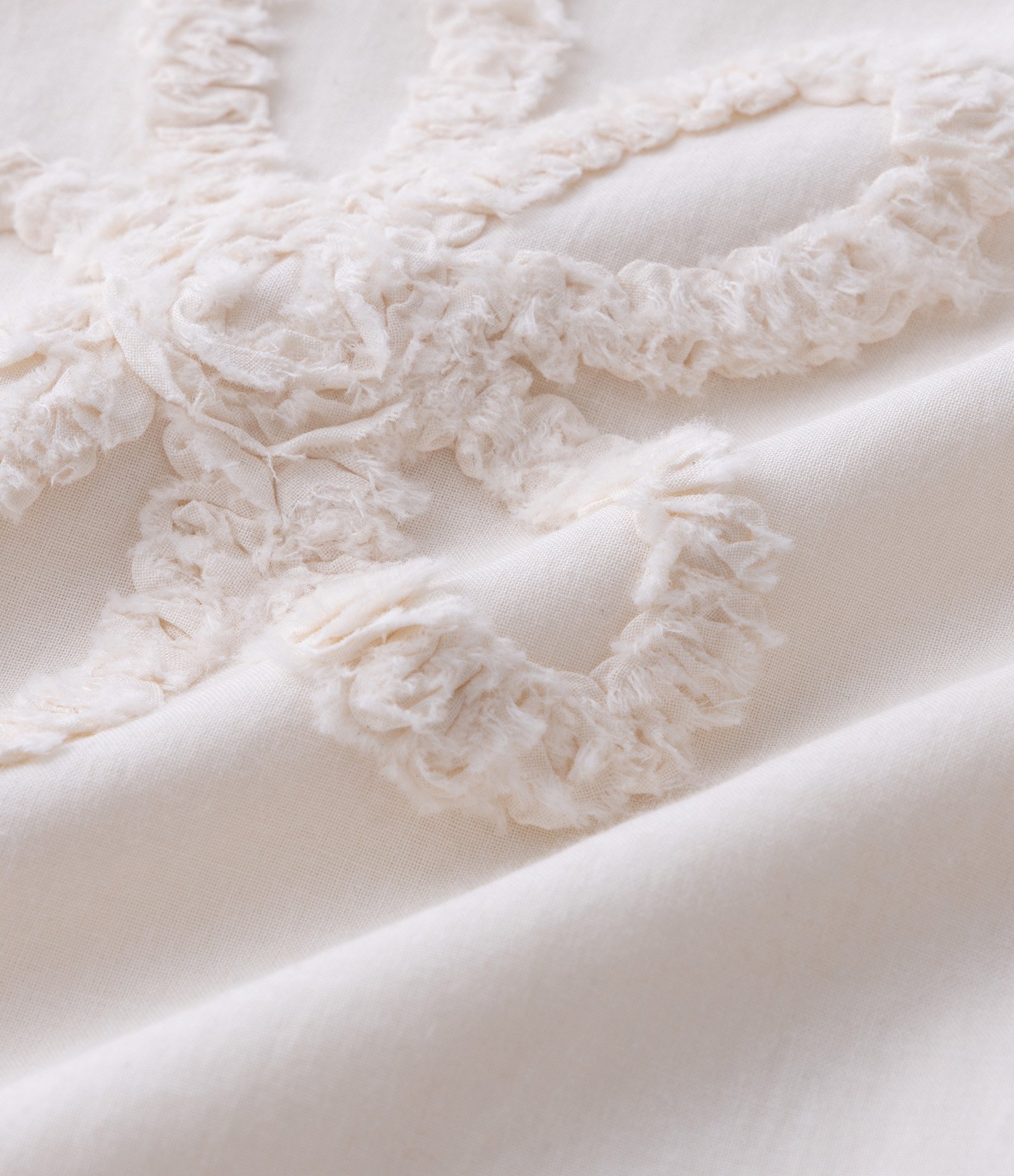 Camisa Manga Curta em Algodão com Bordado Floral em Alto Relevo Off White 3