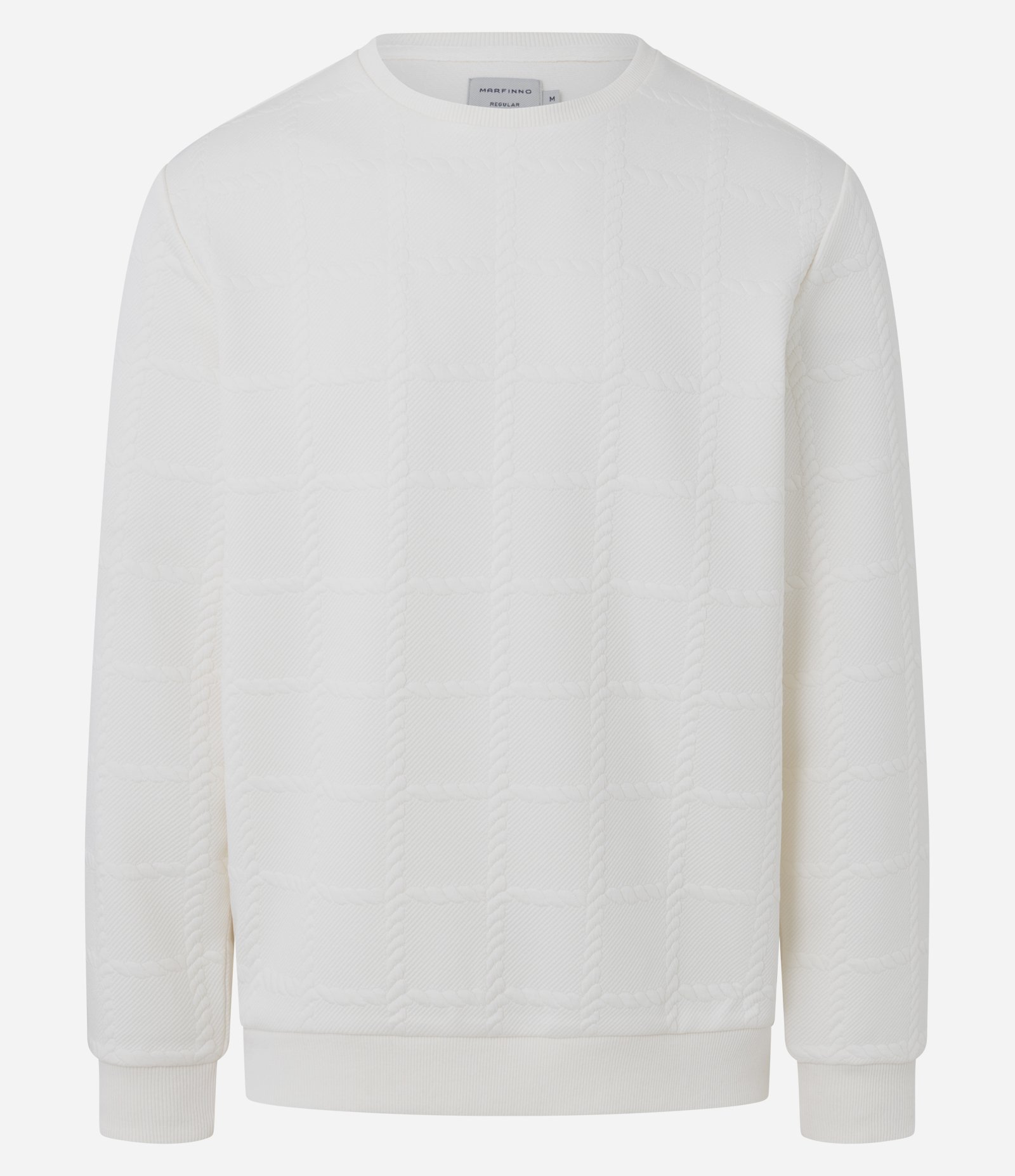 Casaco Regular com Elastano Texturizado em Efeito Cordas Branco 1