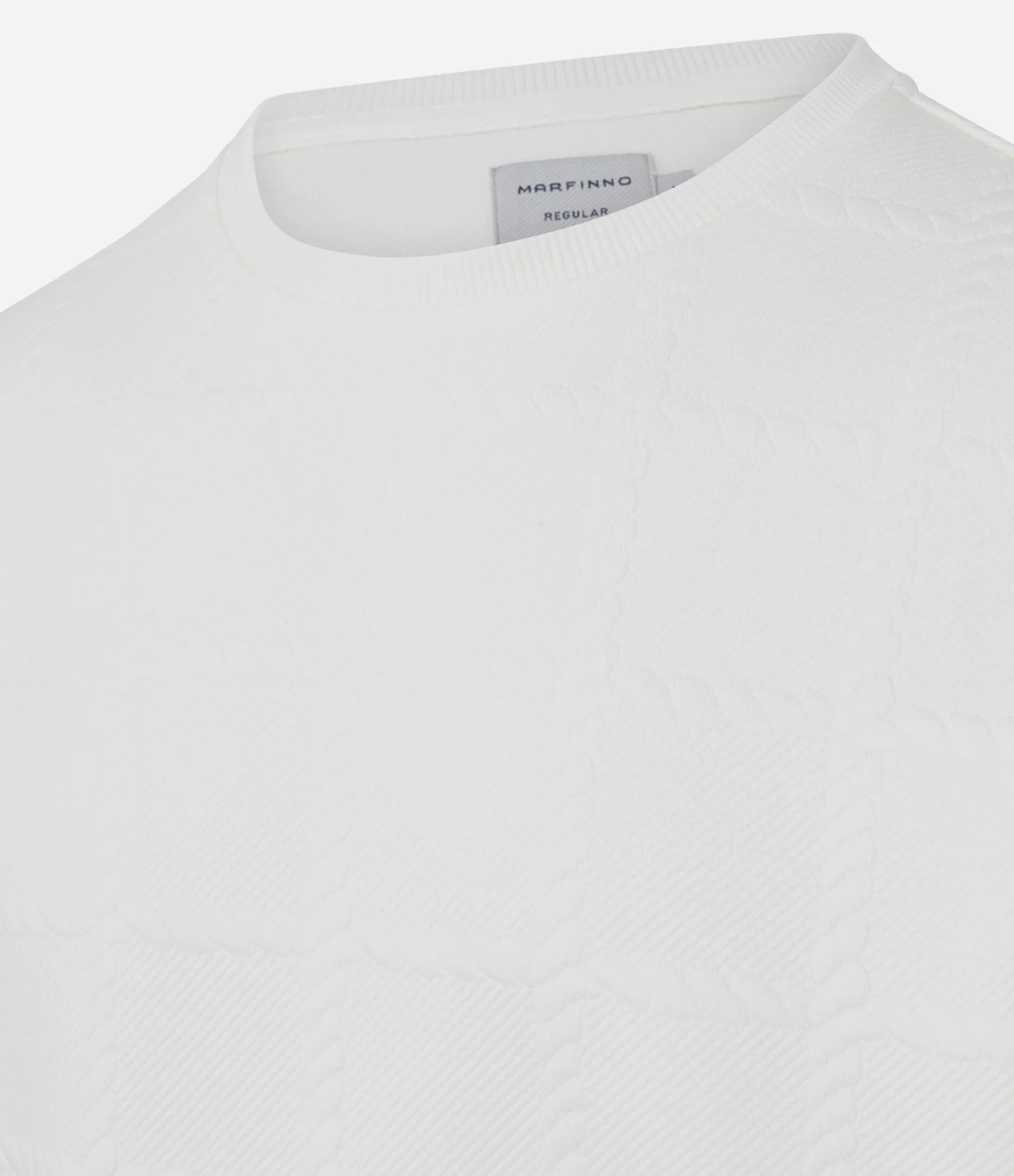 Casaco Regular com Elastano Texturizado em Efeito Cordas Branco 2