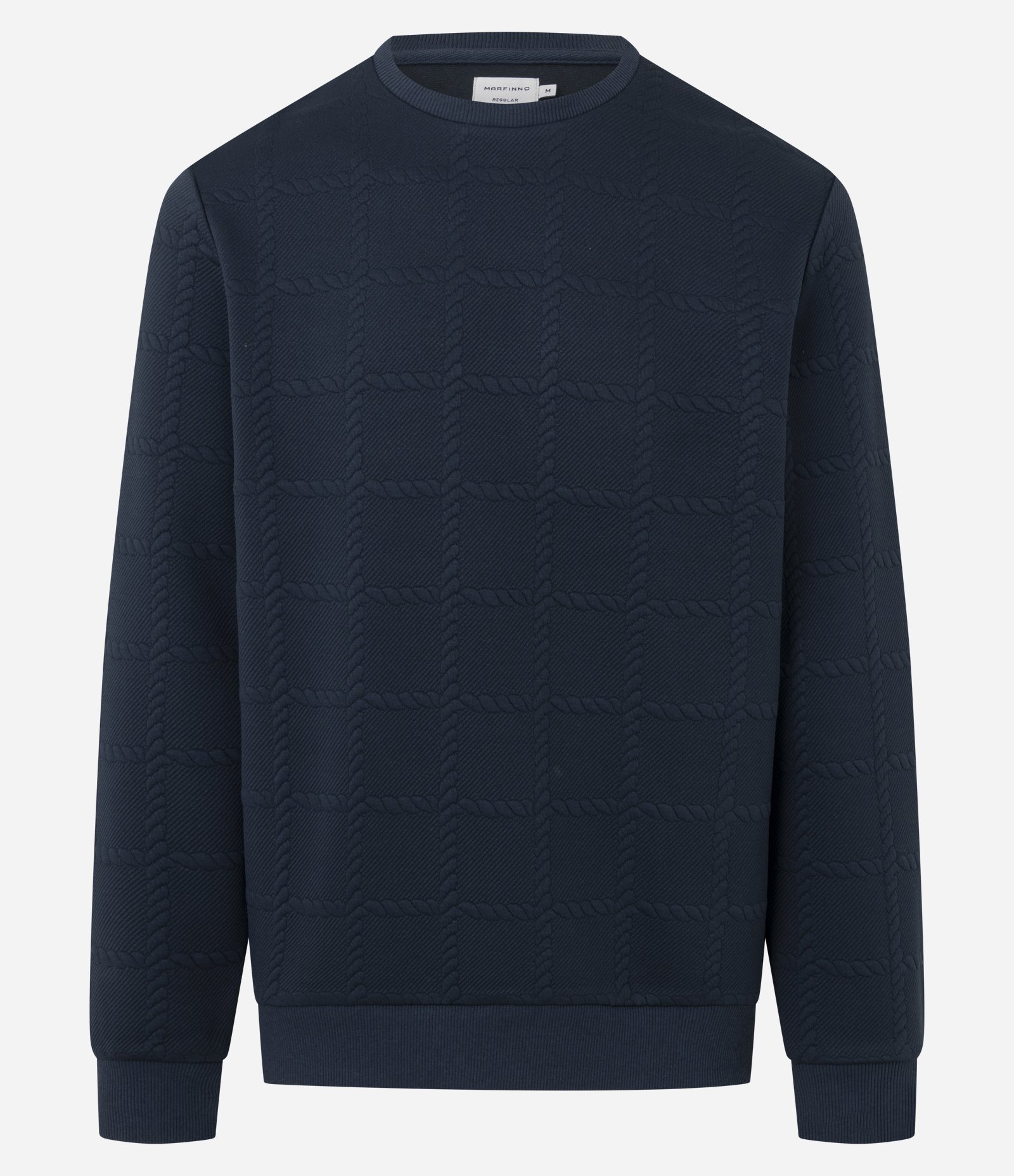 Casaco Regular com Elastano Texturizado em Efeito Cordas Azul Marinho 1