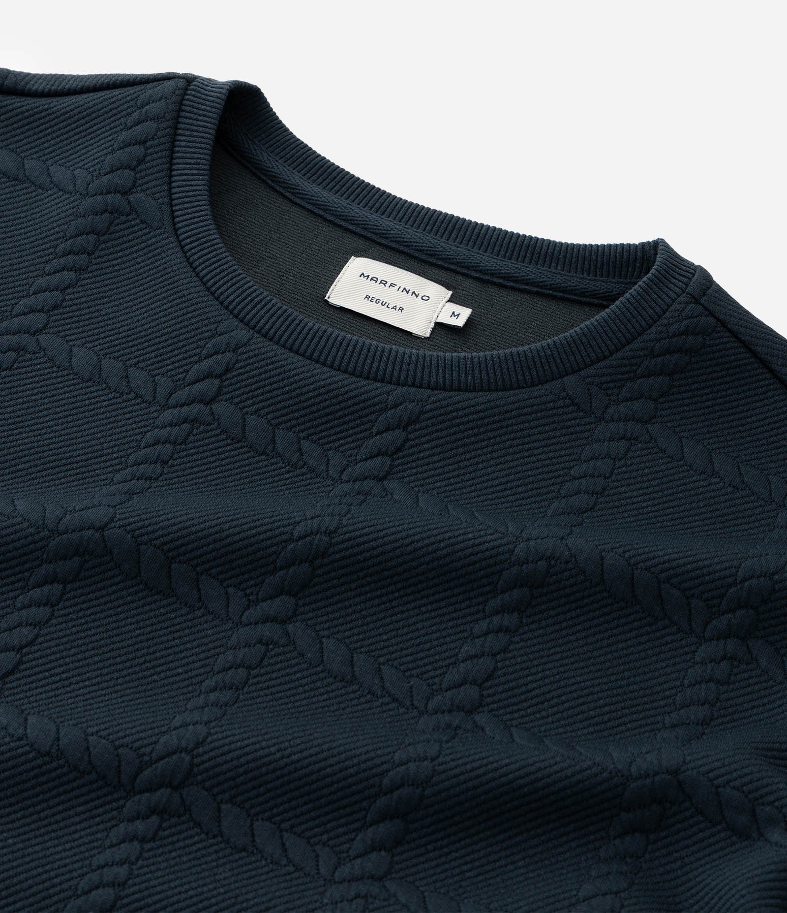 Casaco Regular com Elastano Texturizado em Efeito Cordas Azul Marinho 4