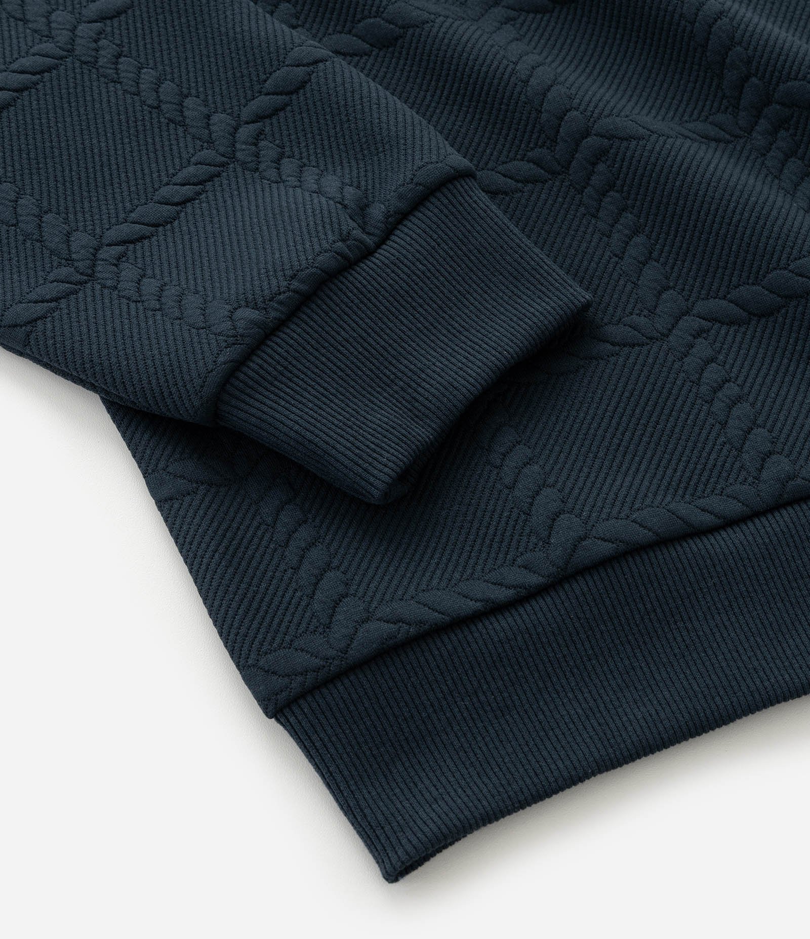 Casaco Regular com Elastano Texturizado em Efeito Cordas Azul Marinho 5