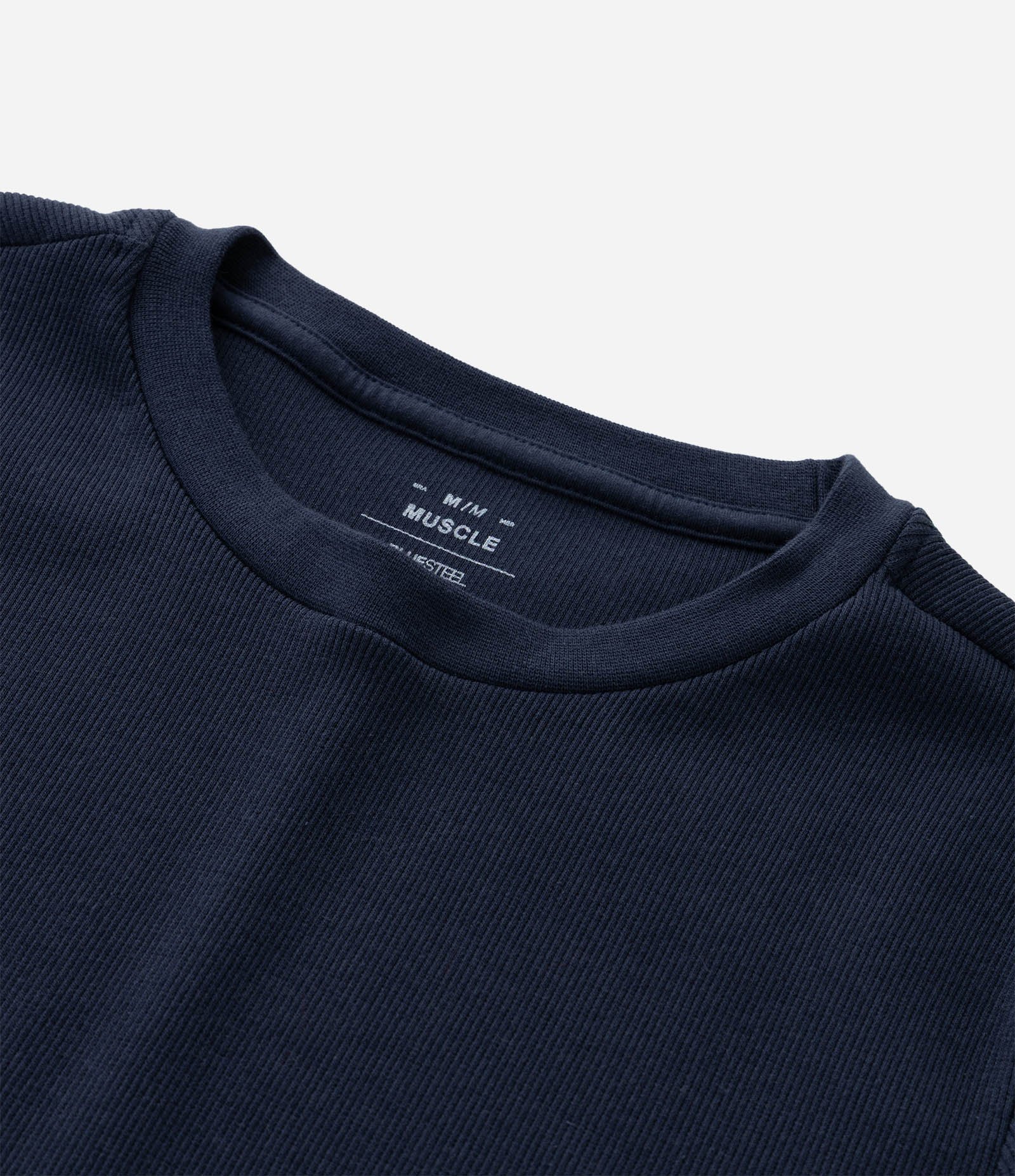 Camiseta Muscle em Ribana Texturizada Azul 7