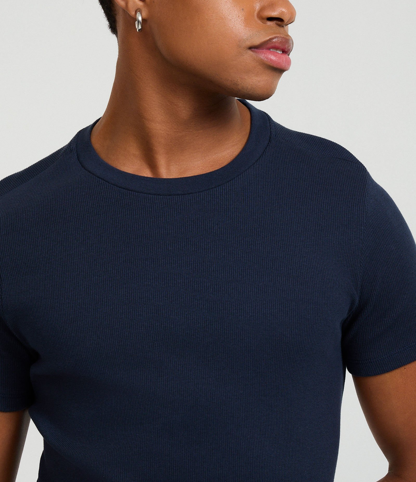 Camiseta Muscle em Ribana Texturizada Azul 3