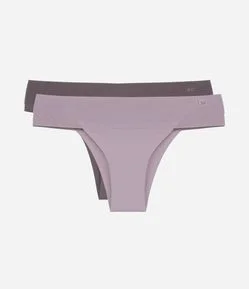 Kit 02 Calcinhas Biquini em Microfibra com Cós Largo