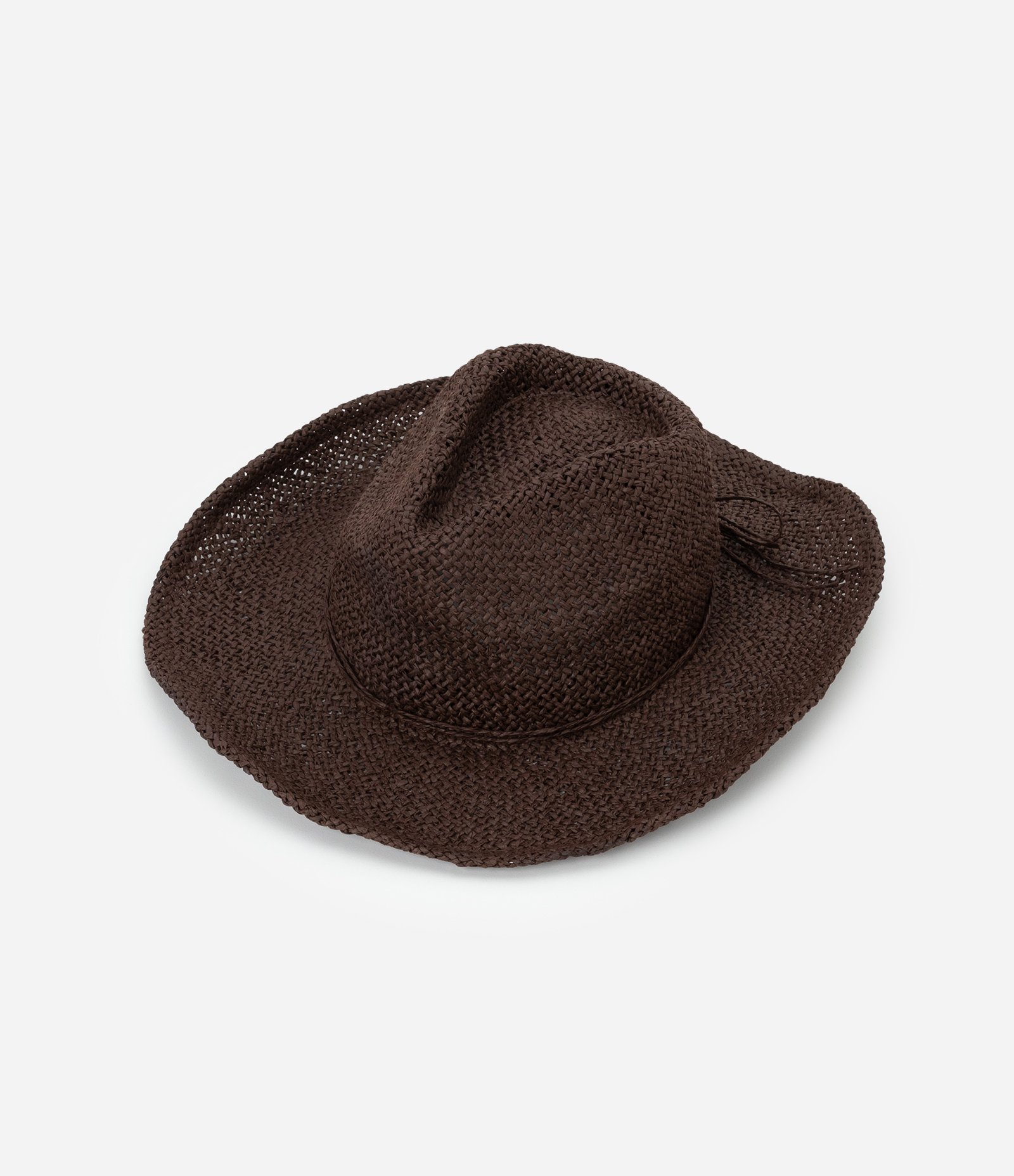 Chapéu Texturizado com Aba Larga Marrom 1