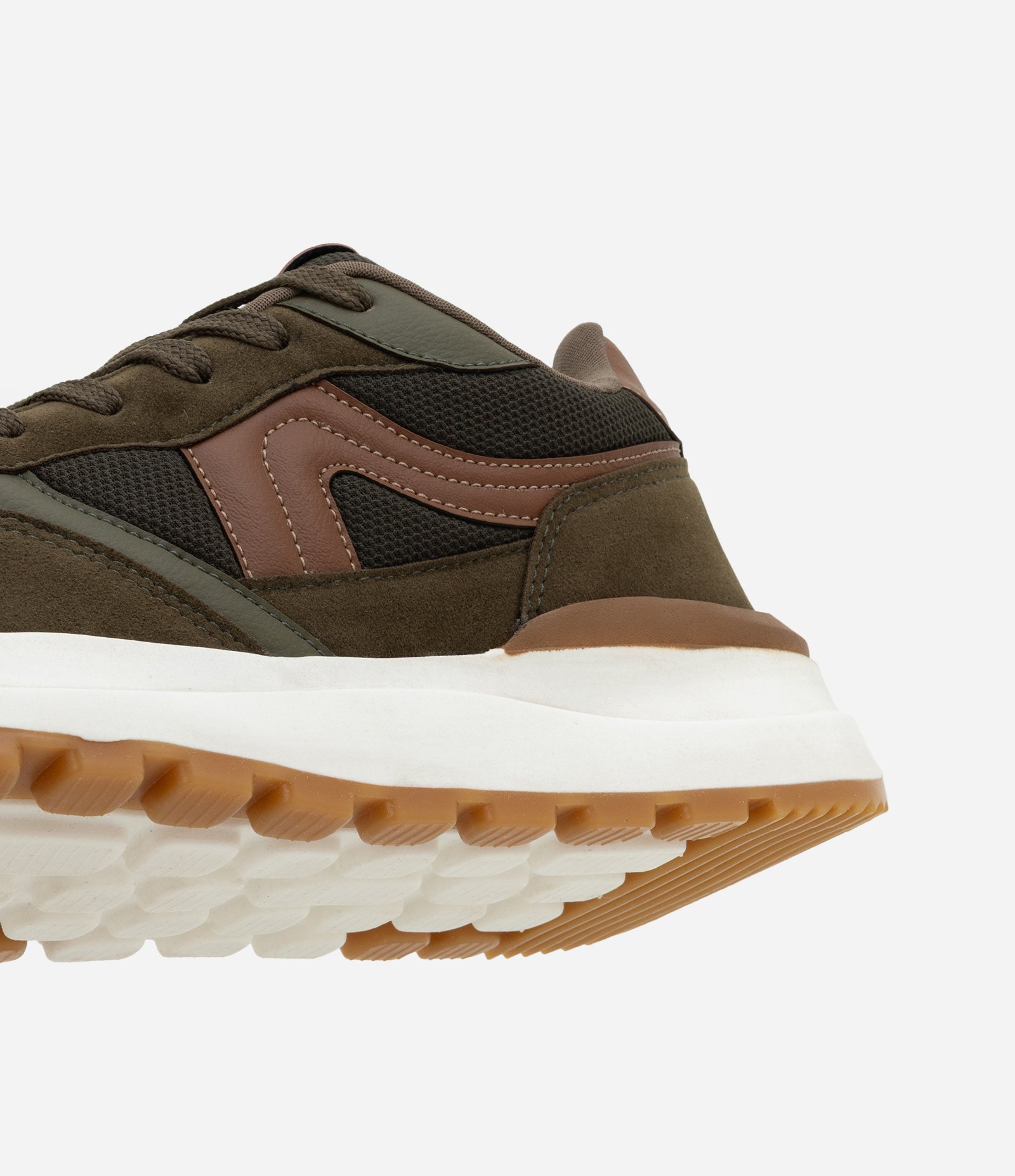 Tênis Jogging em PU com Recortes Contrastantes Verde 3