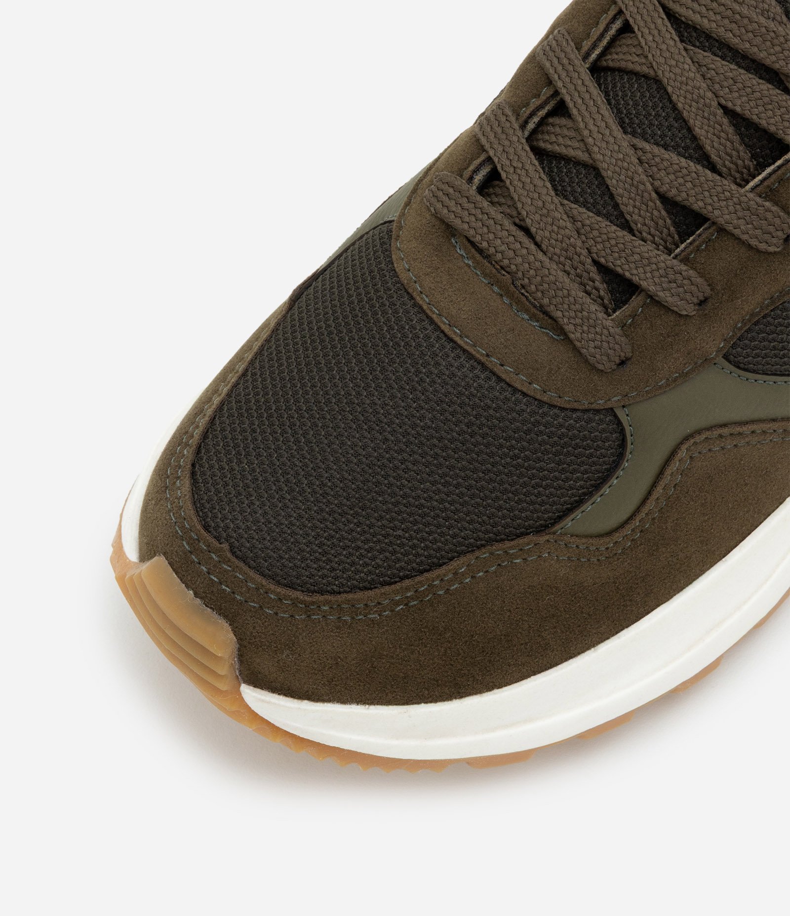 Tênis Jogging em PU com Recortes Contrastantes Verde 4