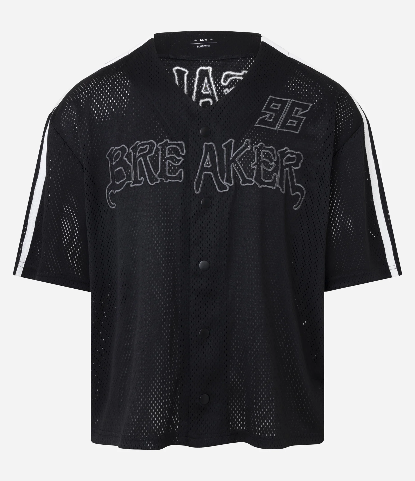 Camisa Esportiva em Textura Mesh com Bordado Breaker Preto 5