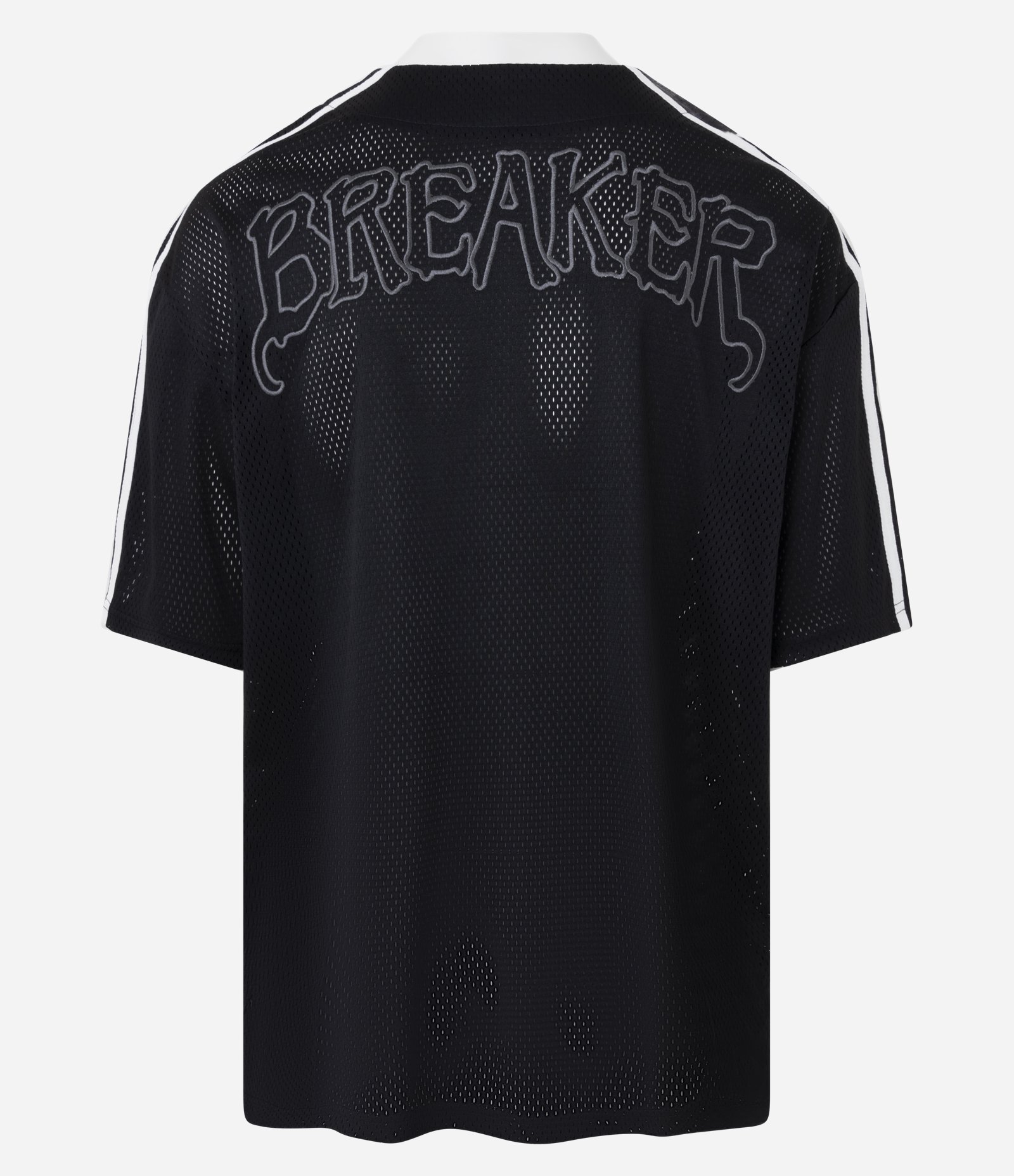 Camisa Esportiva em Textura Mesh com Bordado Breaker Preto 8