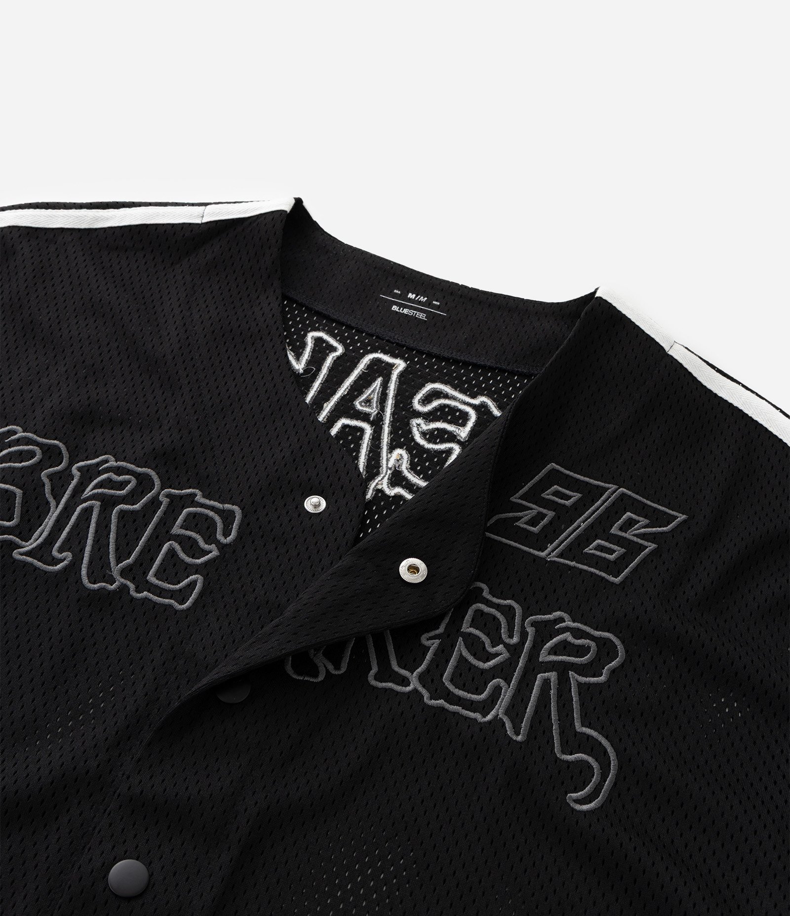 Camisa Esportiva em Textura Mesh com Bordado Breaker Preto 9