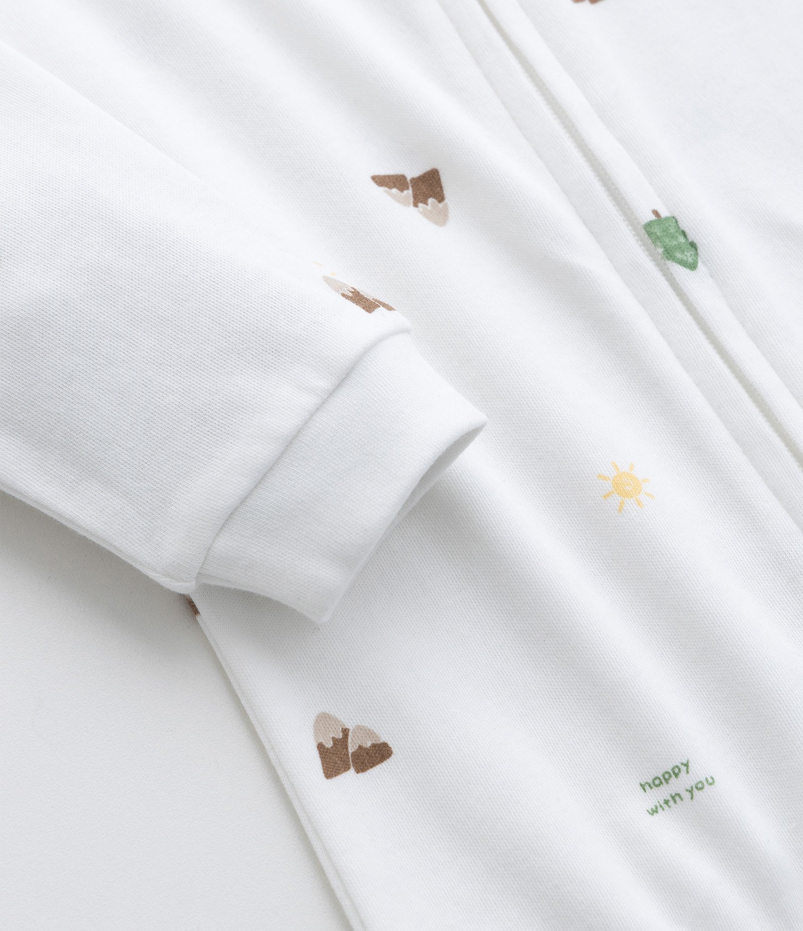 Macacão Infantil em Suedine com Estampa Aquarelada – Tam RN a 24 Meses Branco 5