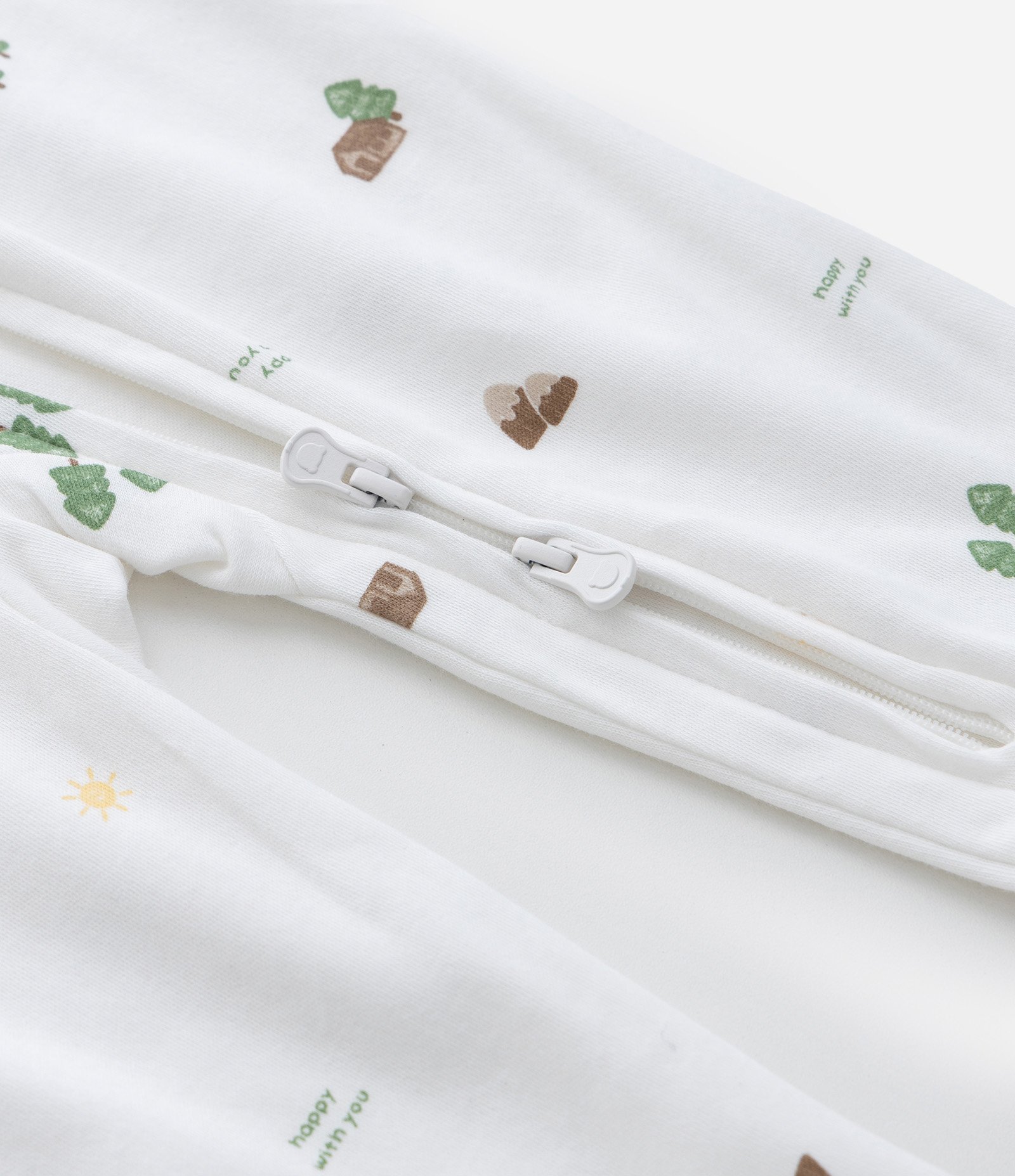 Macacão Infantil em Suedine com Estampa Aquarelada – Tam RN a 24 Meses Branco 8