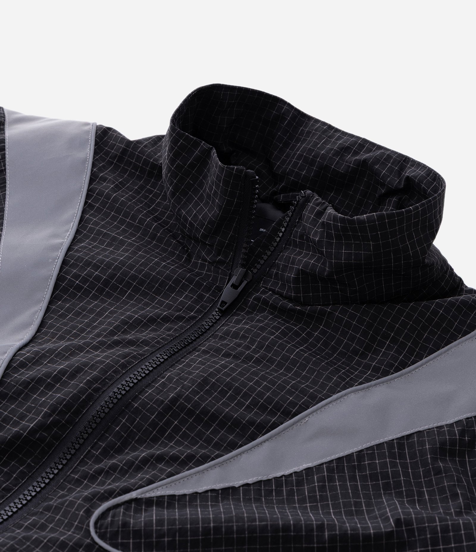 Jaqueta Leve Tecnologico Liso Quadriculado com Painéis Refletivos Preto 9