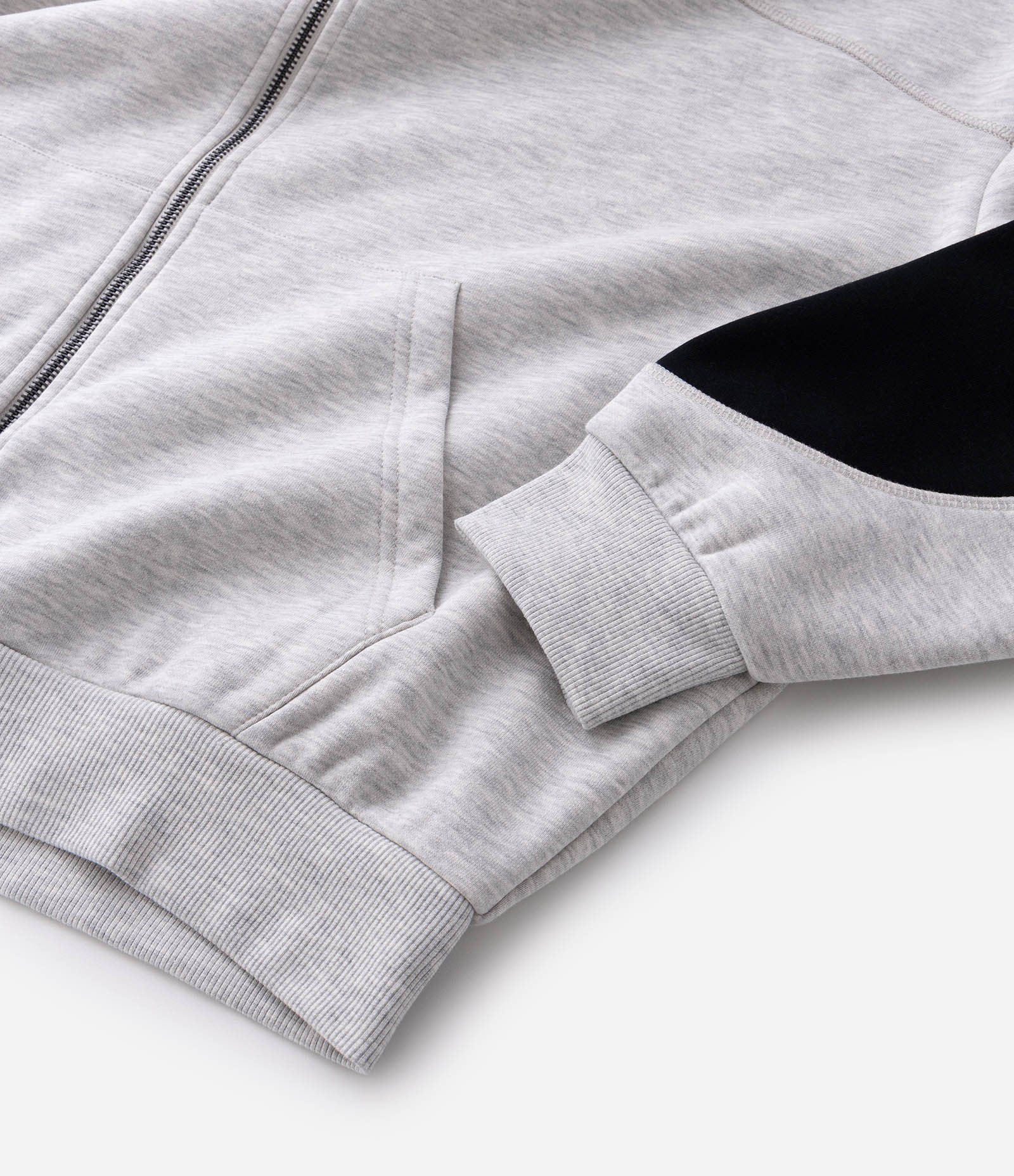 Blusão Fechado em Moletom com Felpa e Painéis nas Mangas Cinza 5