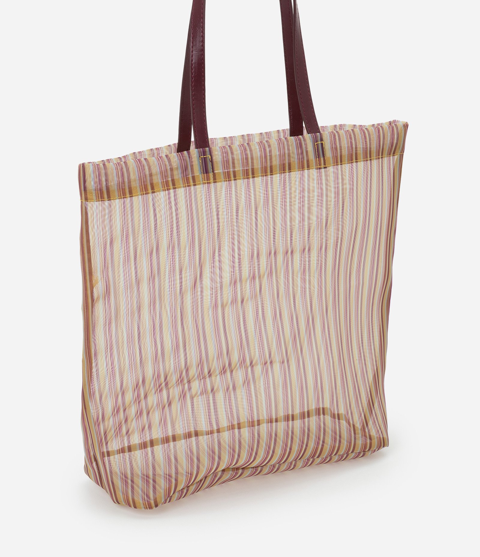 Bolsa em Tela Listrada com Alça PU Multicores 1