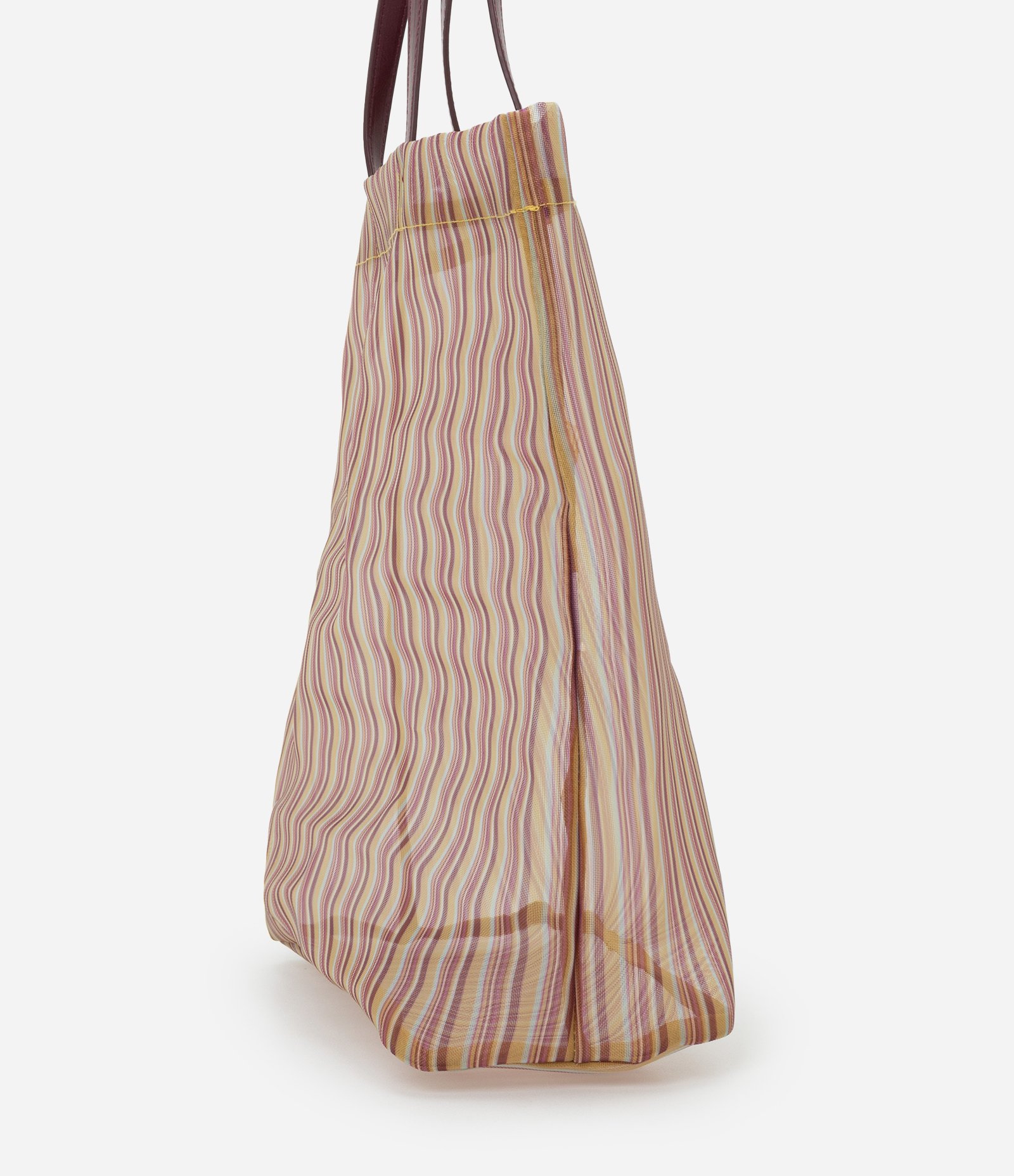 Bolsa em Tela Listrada com Alça PU Multicores 2
