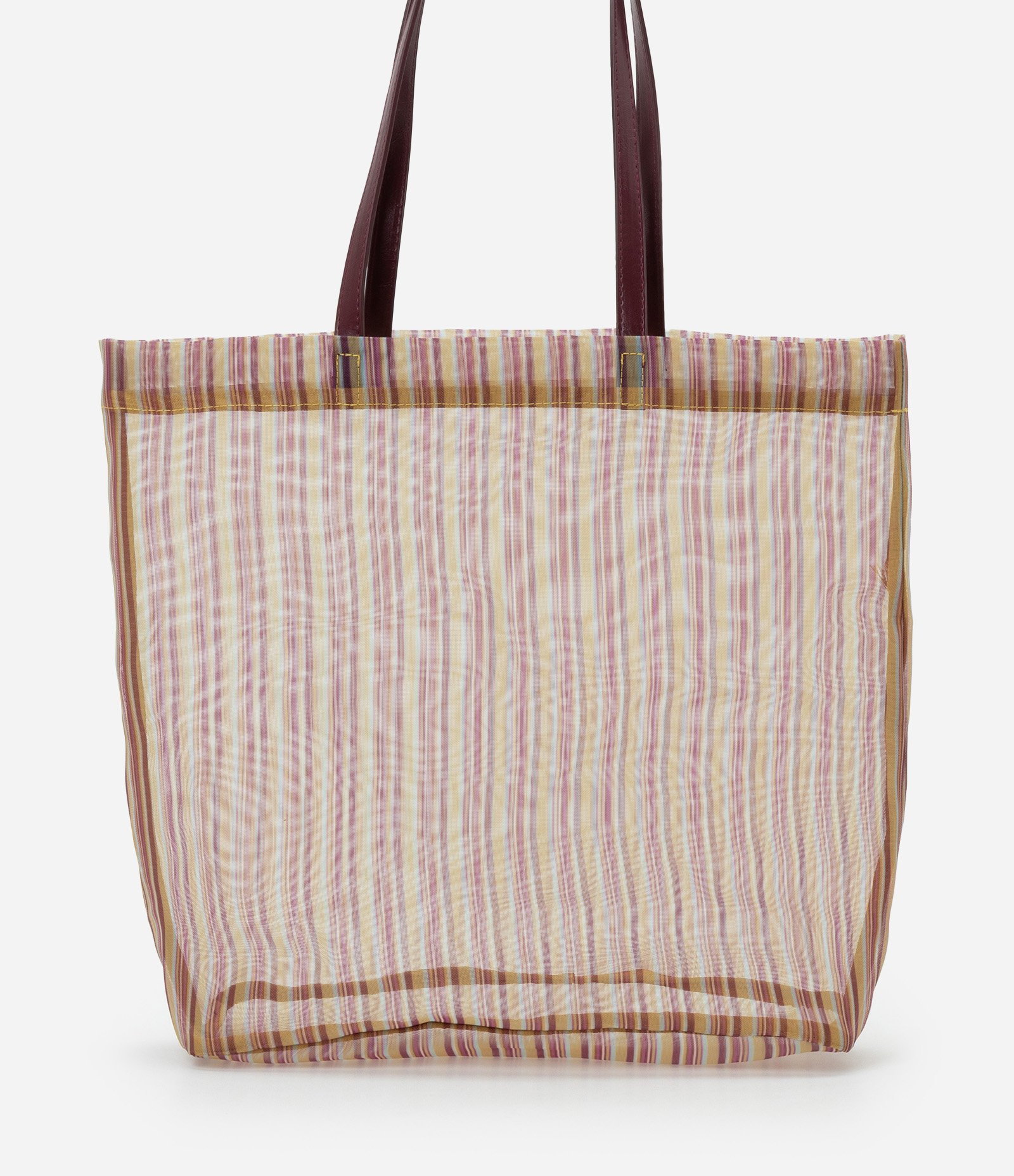 Bolsa em Tela Listrada com Alça PU Multicores 3