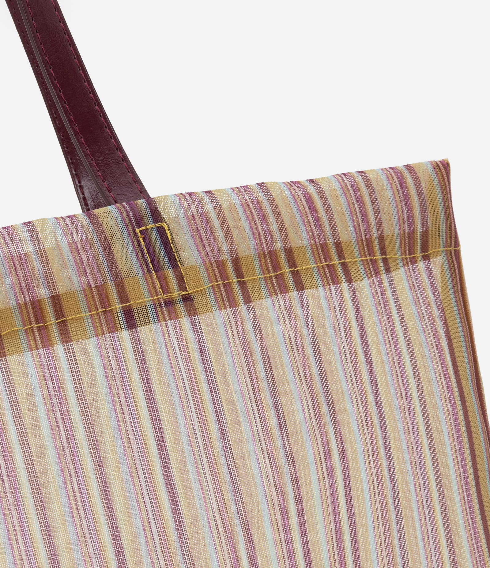 Bolsa em Tela Listrada com Alça PU Multicores 4