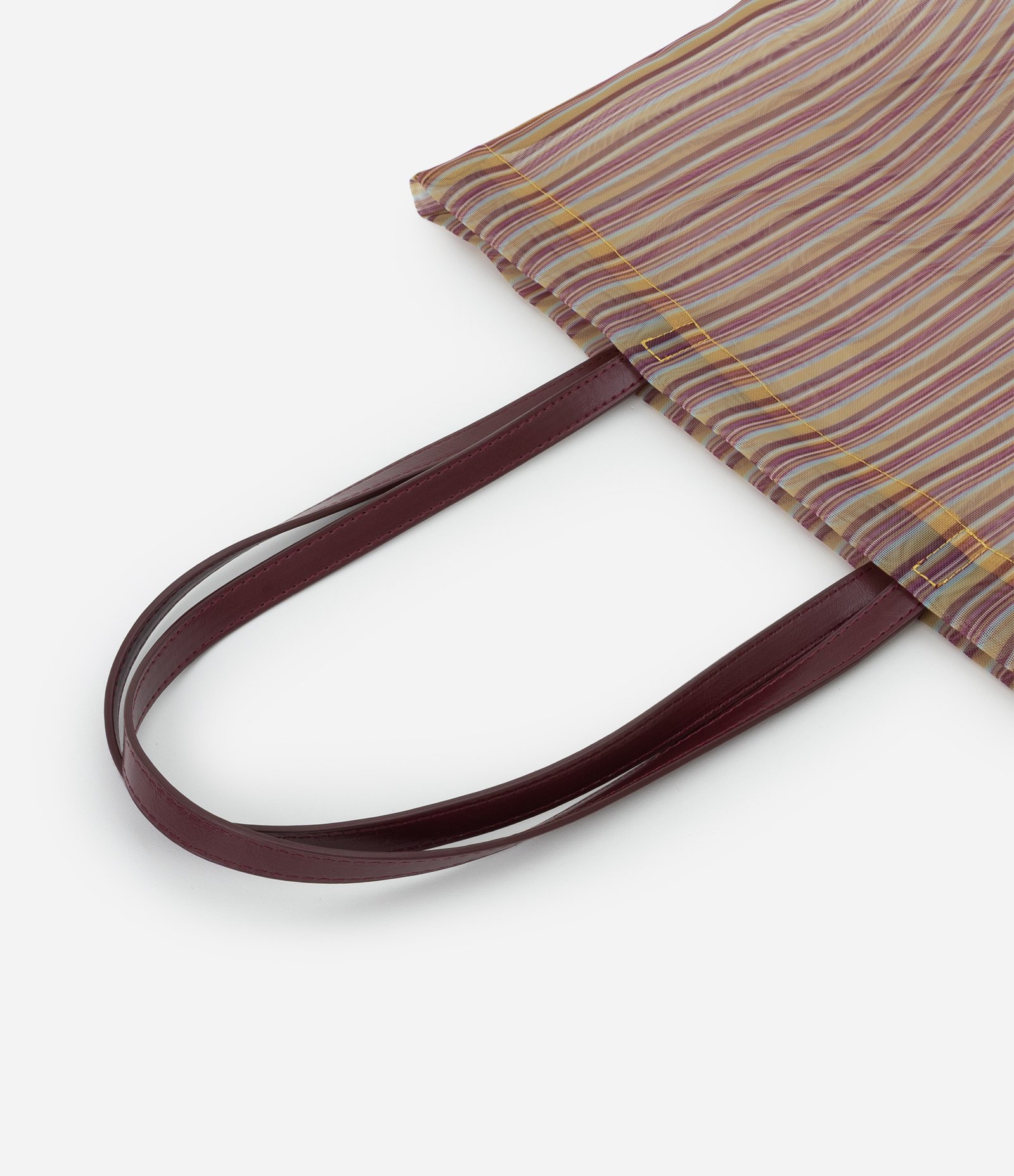 Bolsa em Tela Listrada com Alça PU Multicores 6