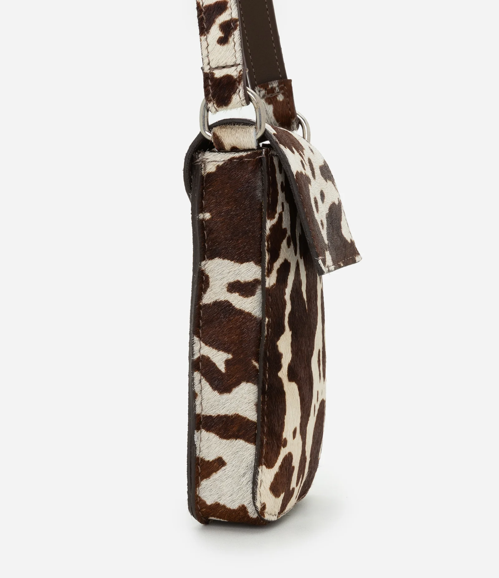 Bolsa Shoulder em Couro Liso Pelo de Vaca Branco 2