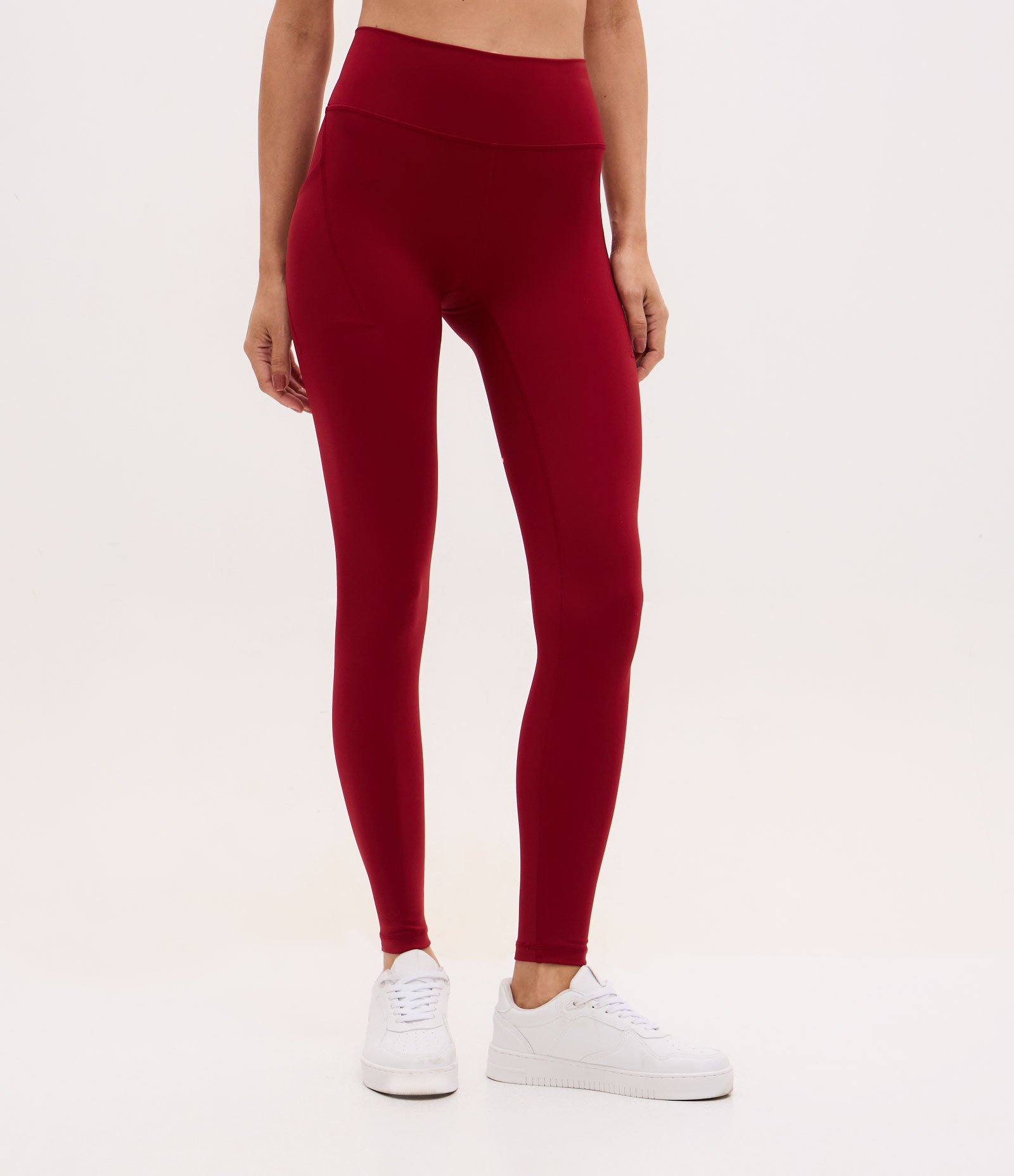 Calca Legging Esportiva em Microfibra com Bolsos Vermelho 2