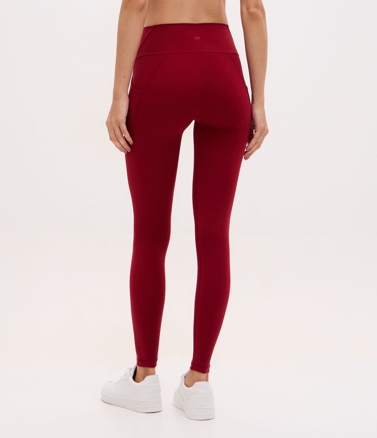 Calca Legging Esportiva em Microfibra com Bolsos Vermelho 4
