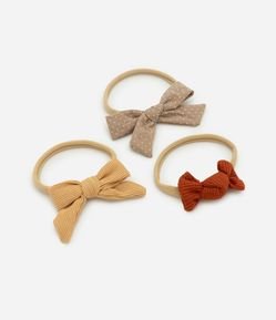 Kit 03 Faixas de Cabelo Infantil com Laços – Tam U