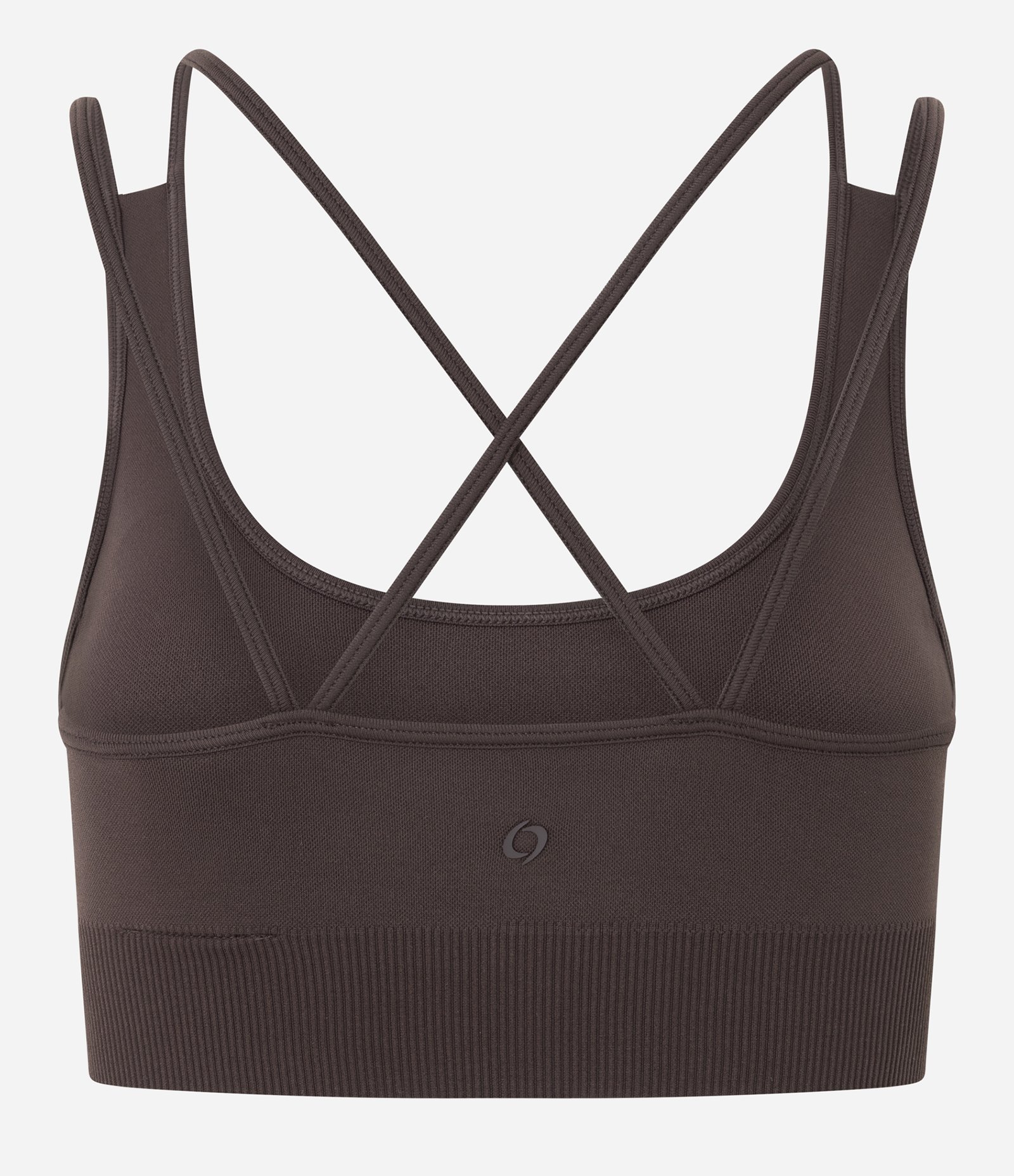 Top Esportivo em Poliamida Seamless com Alças Cruzadas Marrom 6