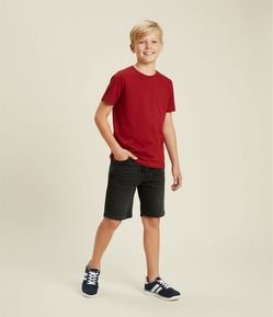 Bermuda Infantil em Jeans com Cós Elástico - Tam 5 a 14 anos