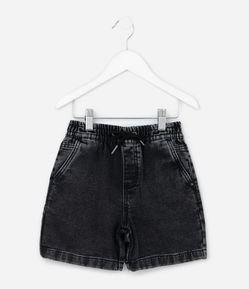Bermuda Infantil em Jeans com Cós Elástico - Tam 5 a 14 anos