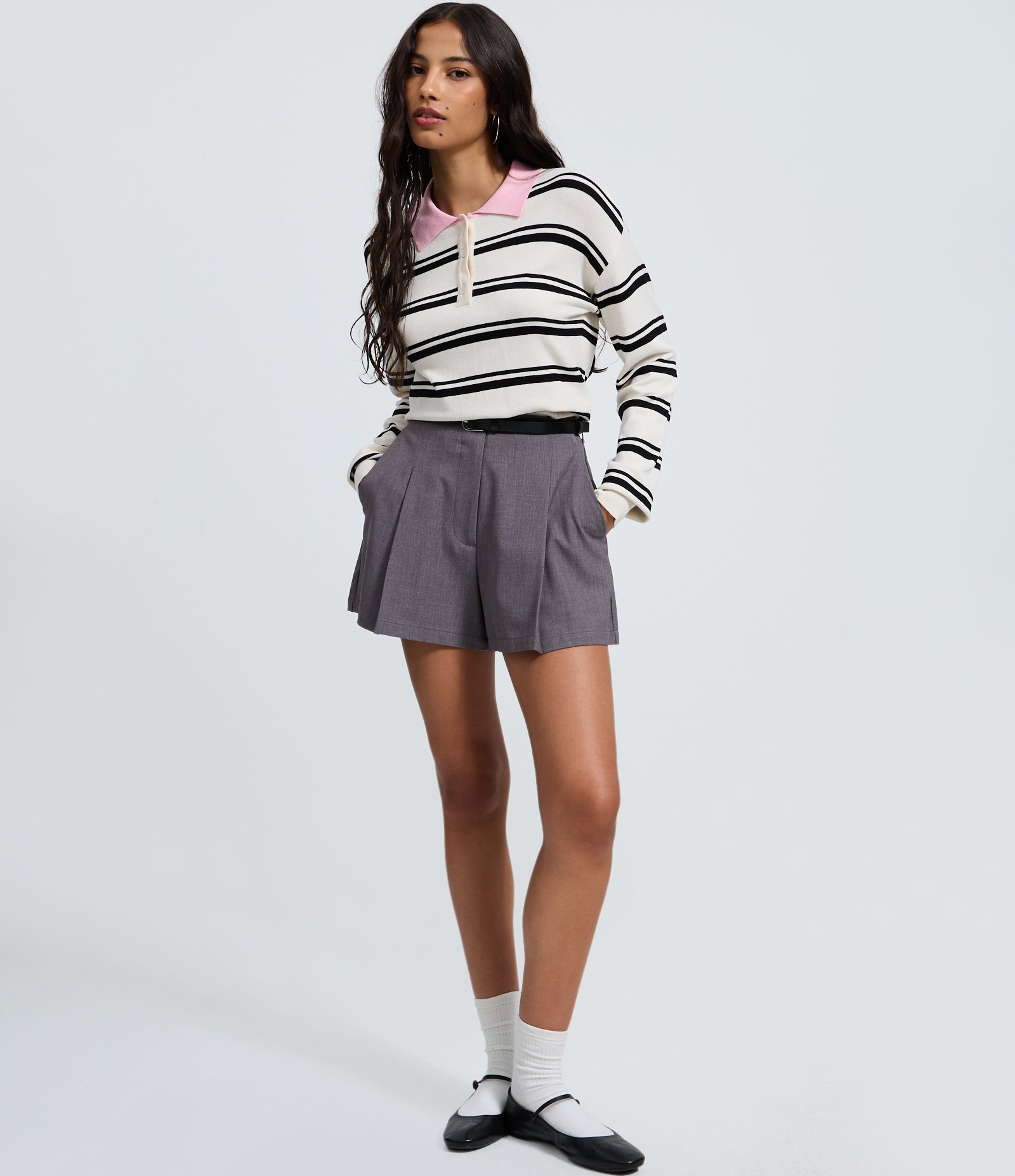 Blusão Slim Polo em Tricô Listrado com Manga Longa Off White 2