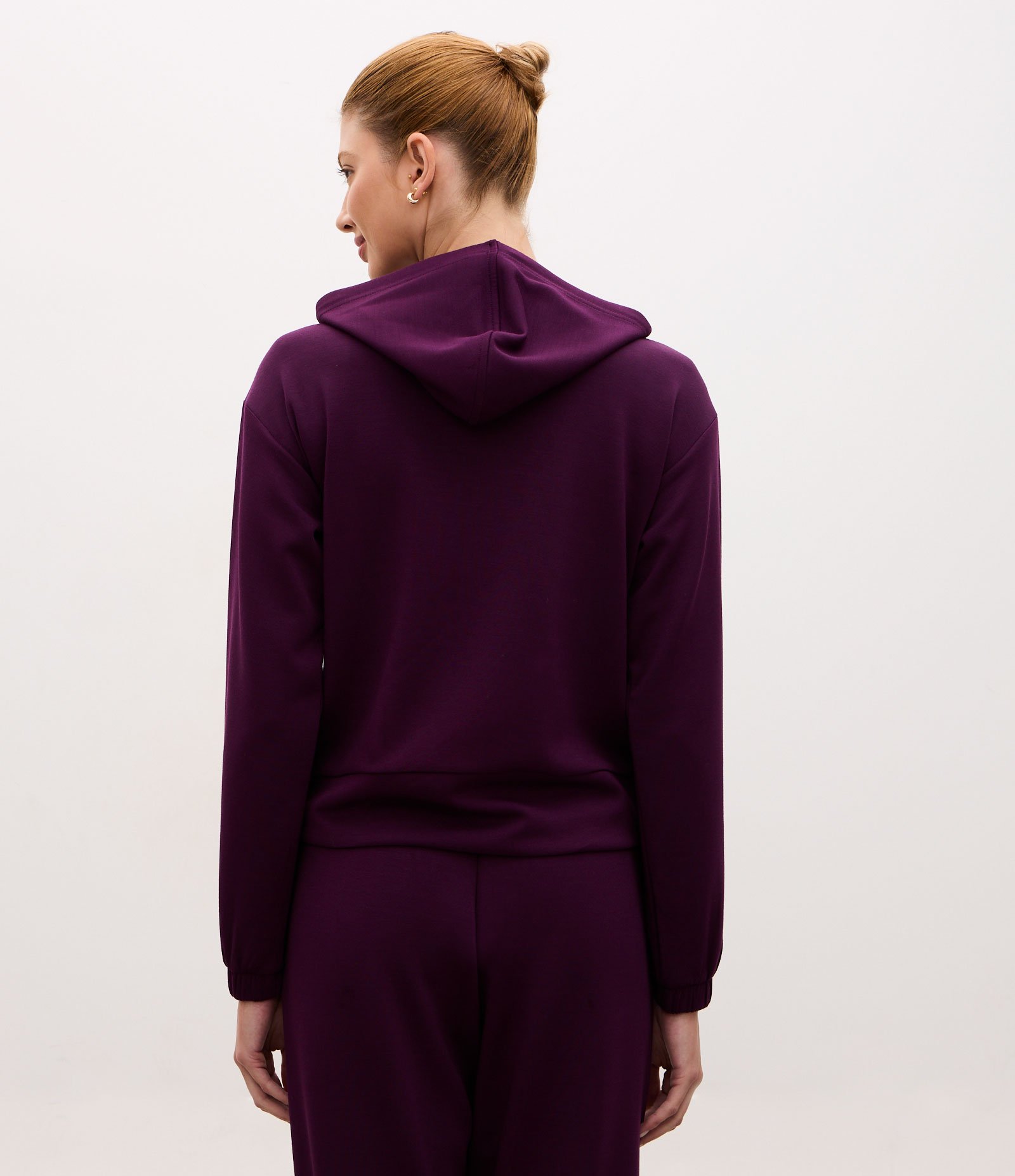 Jaqueta Esportiva Regular em Modal com Capuz Roxo 6