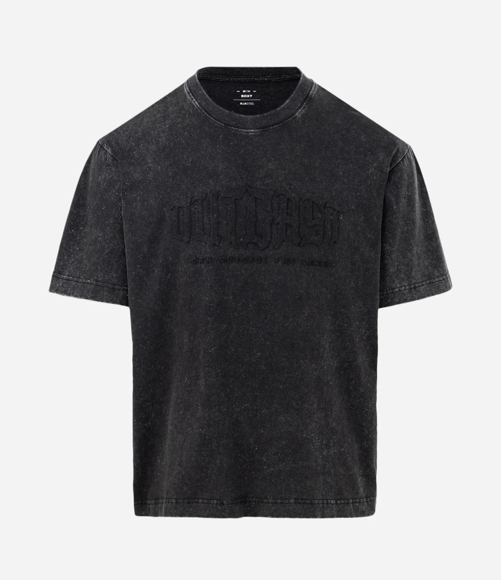 Camiseta Boxy em Algodão com Lettering Outcast Preto 1