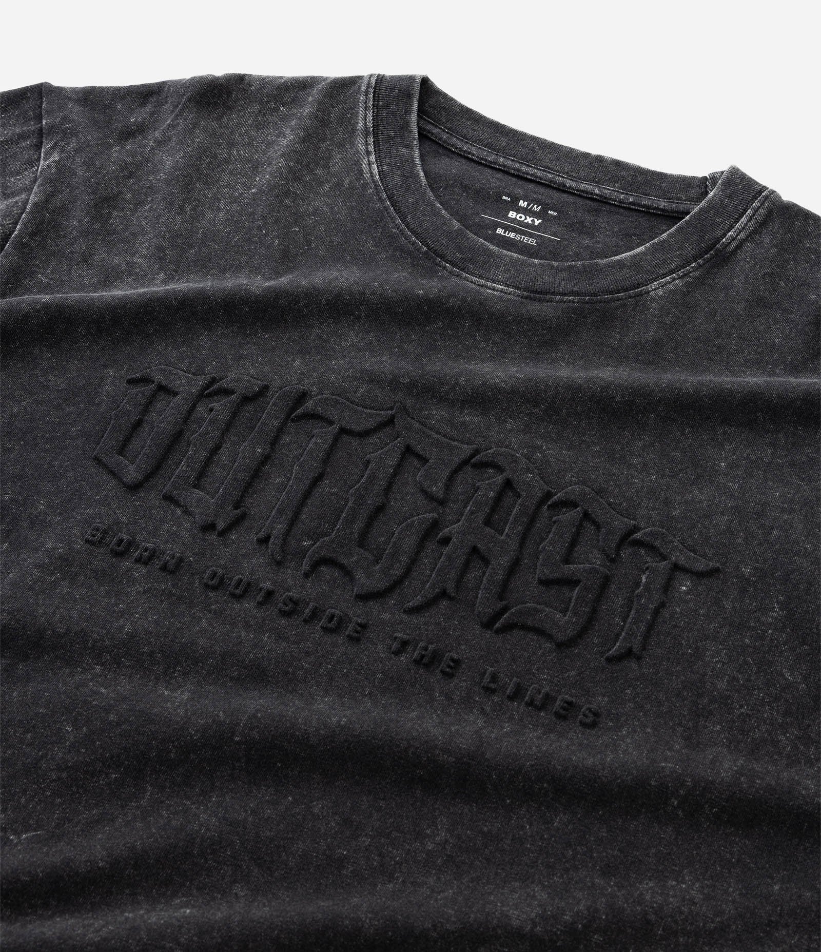 Camiseta Boxy em Algodão com Lettering Outcast Preto 4