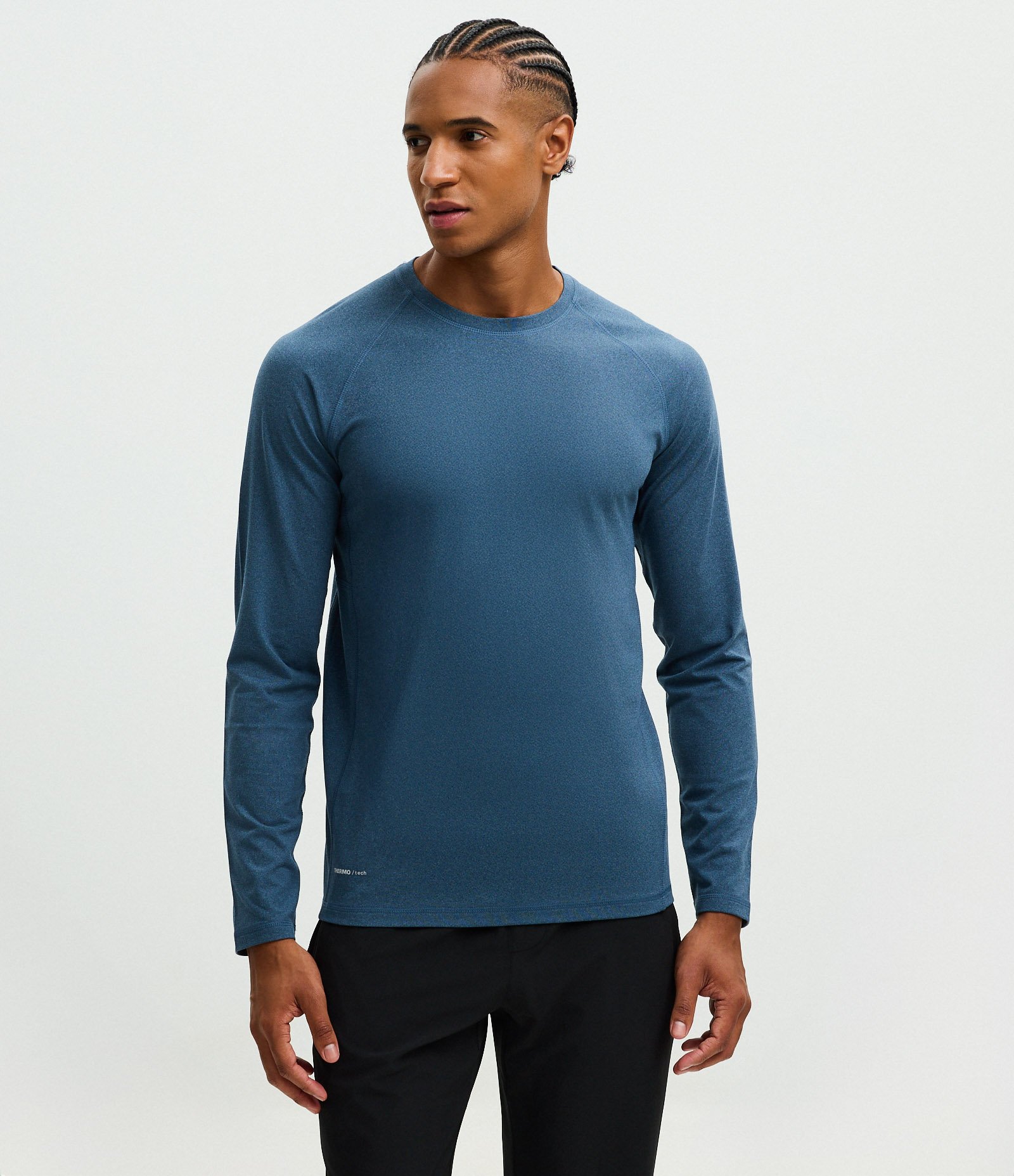 Camiseta Térmica em Manga Longa com Toque Suave e Recortes Azul 1