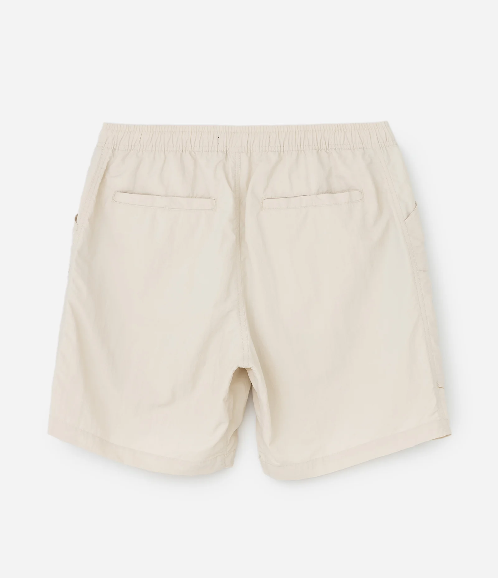 Bermuda Cargo em Tecido Tecnológico Lisa com Cós Elástico e Cinto Bege 2
