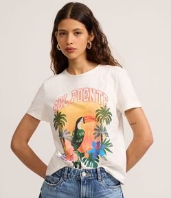 Camiseta Manga Curta em Algodão com Estampa