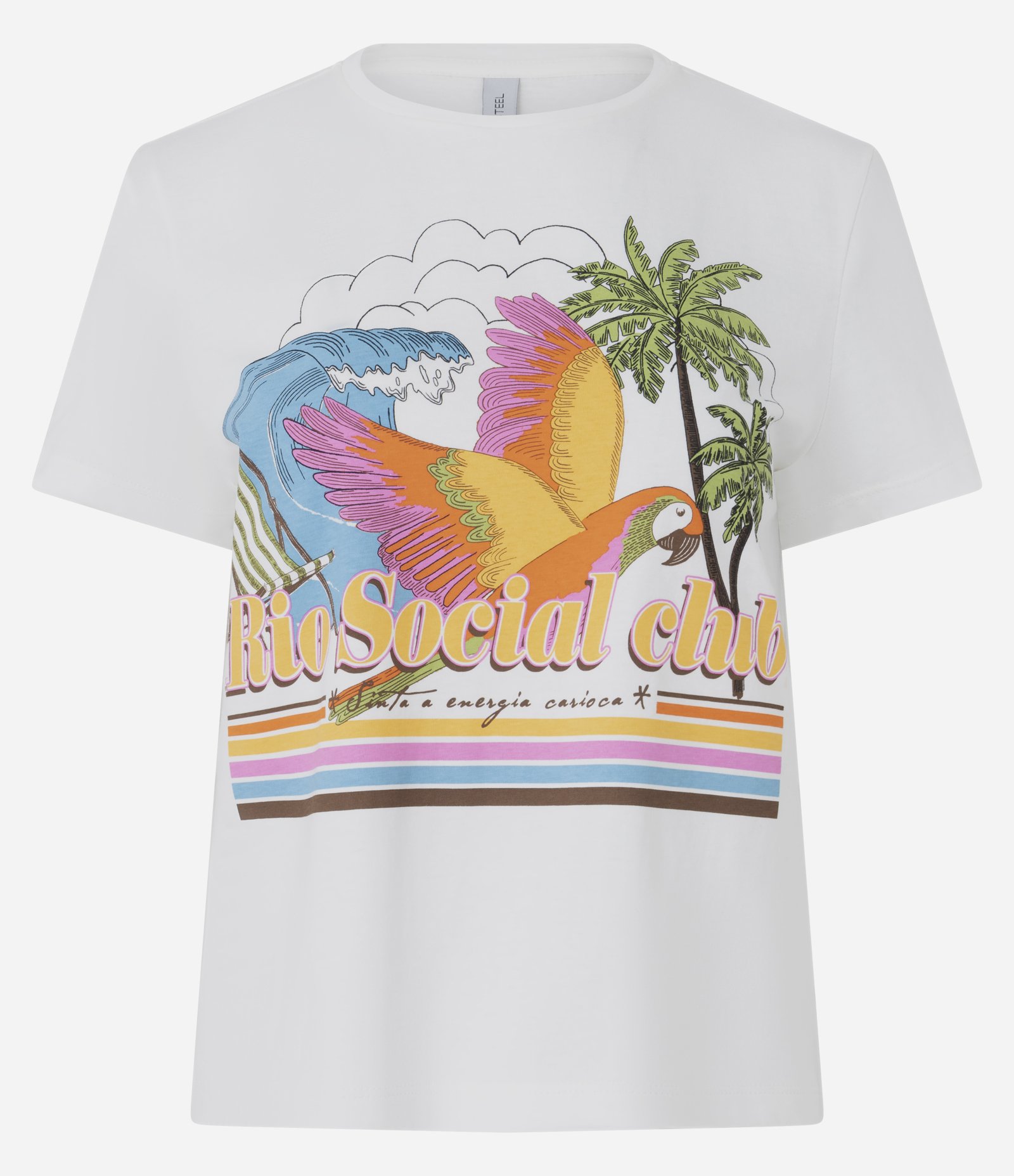Camiseta em Algodão com Estampa Rio Social Club Branco 4