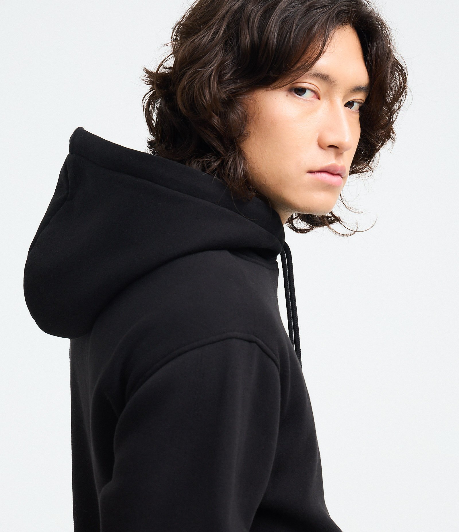 Blusão Comfort em Moletom com Capuz e Estampa Montanha Preto 3