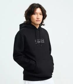 Blusão Comfort em Moletom com Capuz e Estampa Montanha