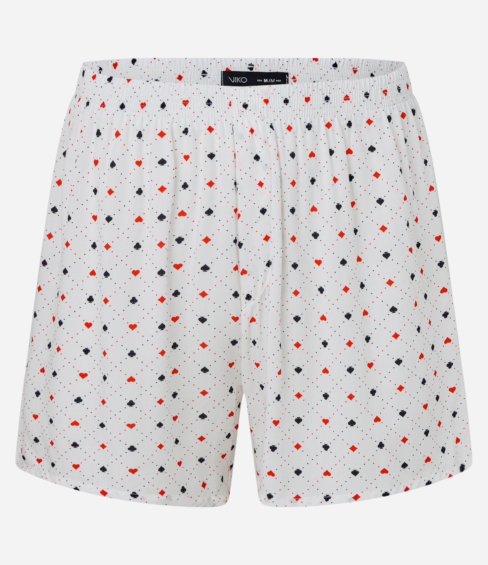 Cueca Samba Canção em Viscose com Estampa Chalis Naipes Branco 1