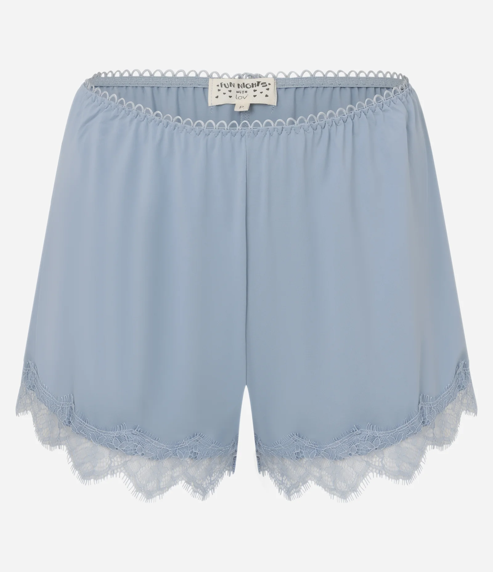 Pijama Short Doll em Microfibra com Detalhes em Renda Azul 8