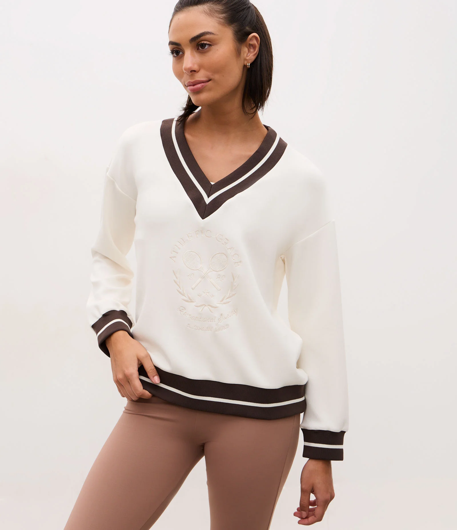 Suéter Oversized Esportivo com Lettering Bordado Off White 2