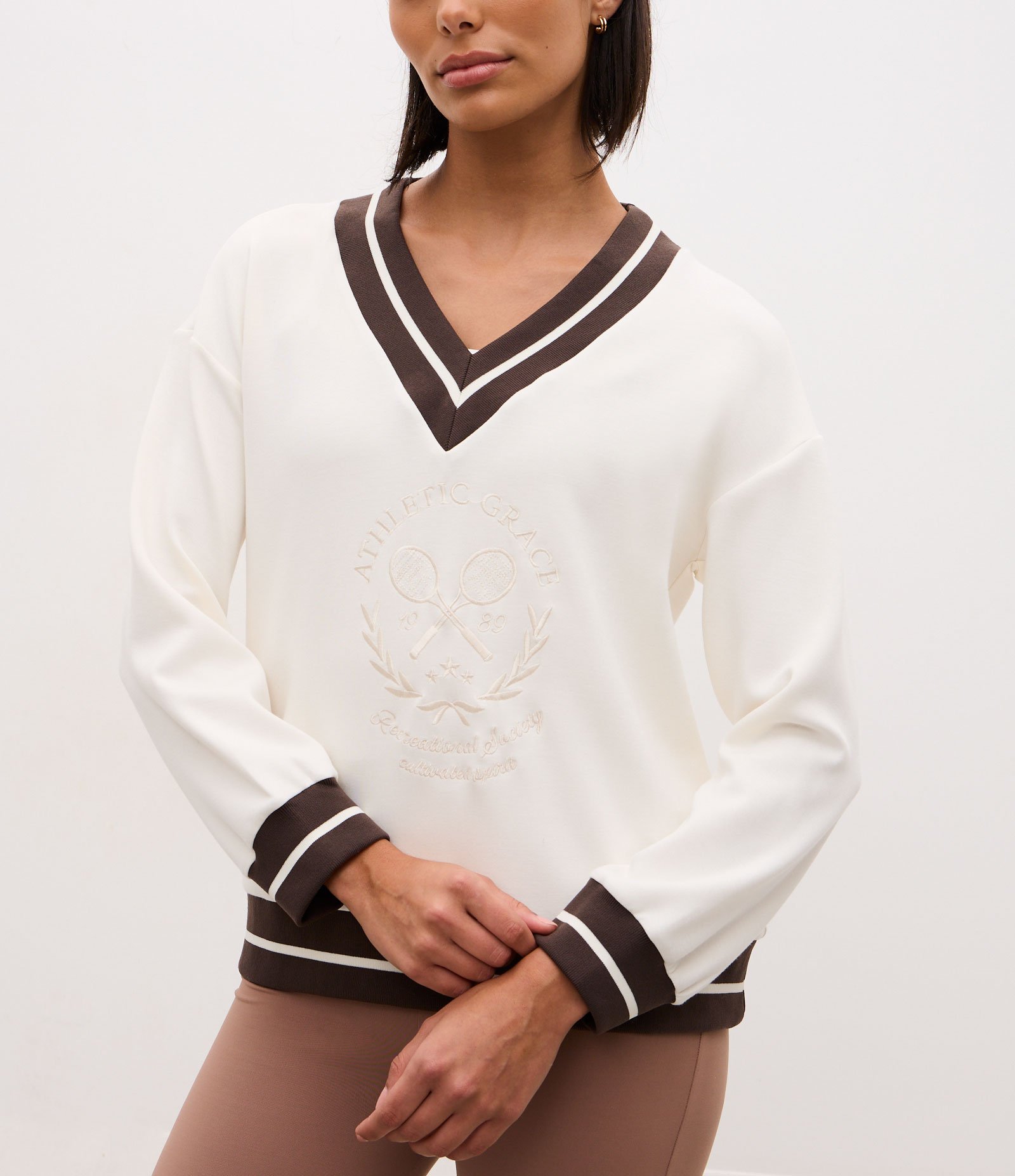 Suéter Oversized Esportivo com Lettering Bordado Off White 4