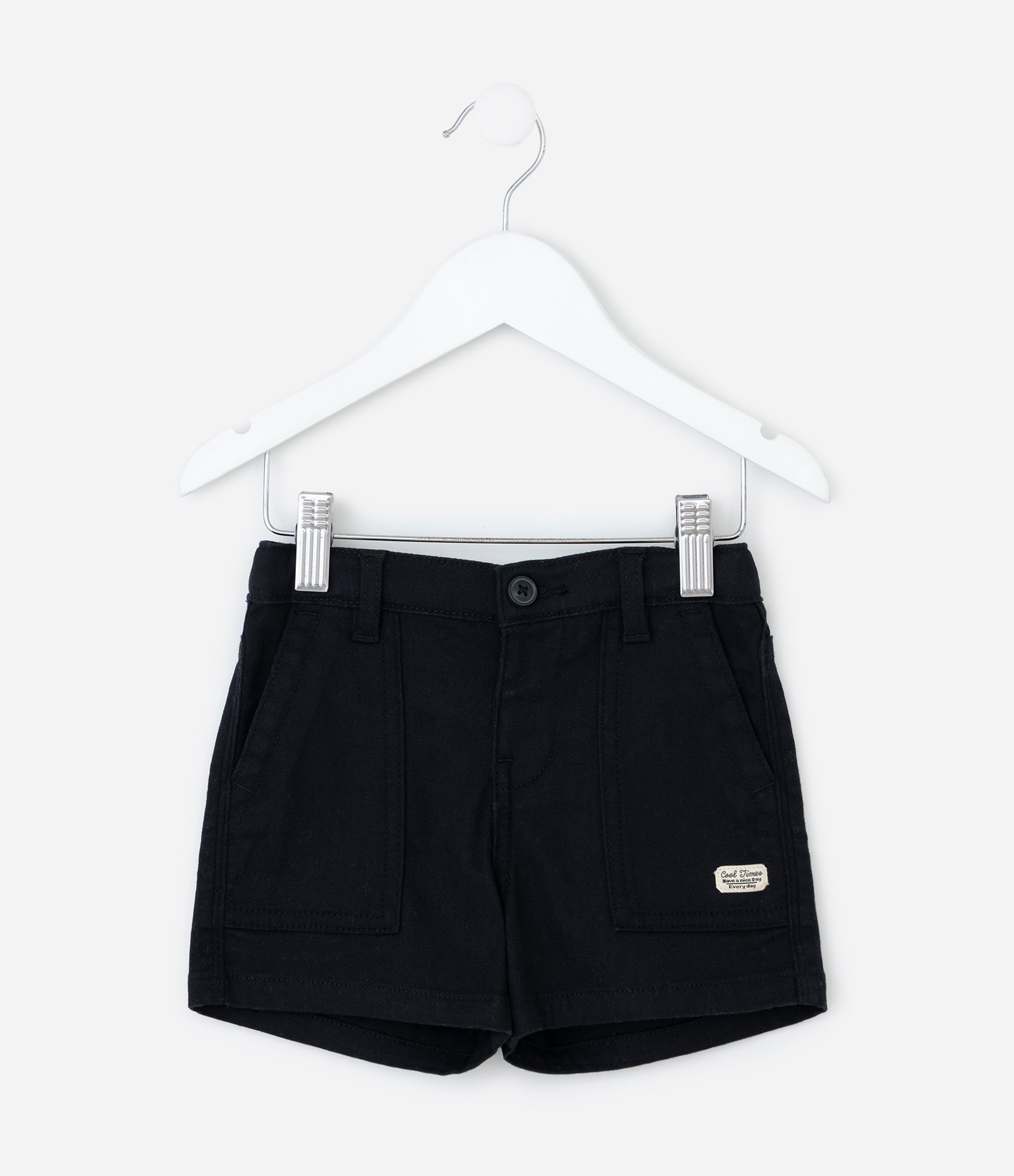 Bermuda Infantil em Sarja com Bolsos – Tam 1 a 6 Anos Preto 2