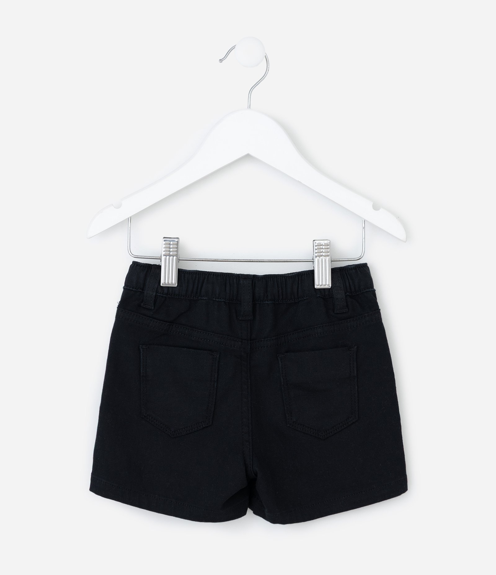 Bermuda Infantil em Sarja com Bolsos – Tam 1 a 6 Anos Preto 3