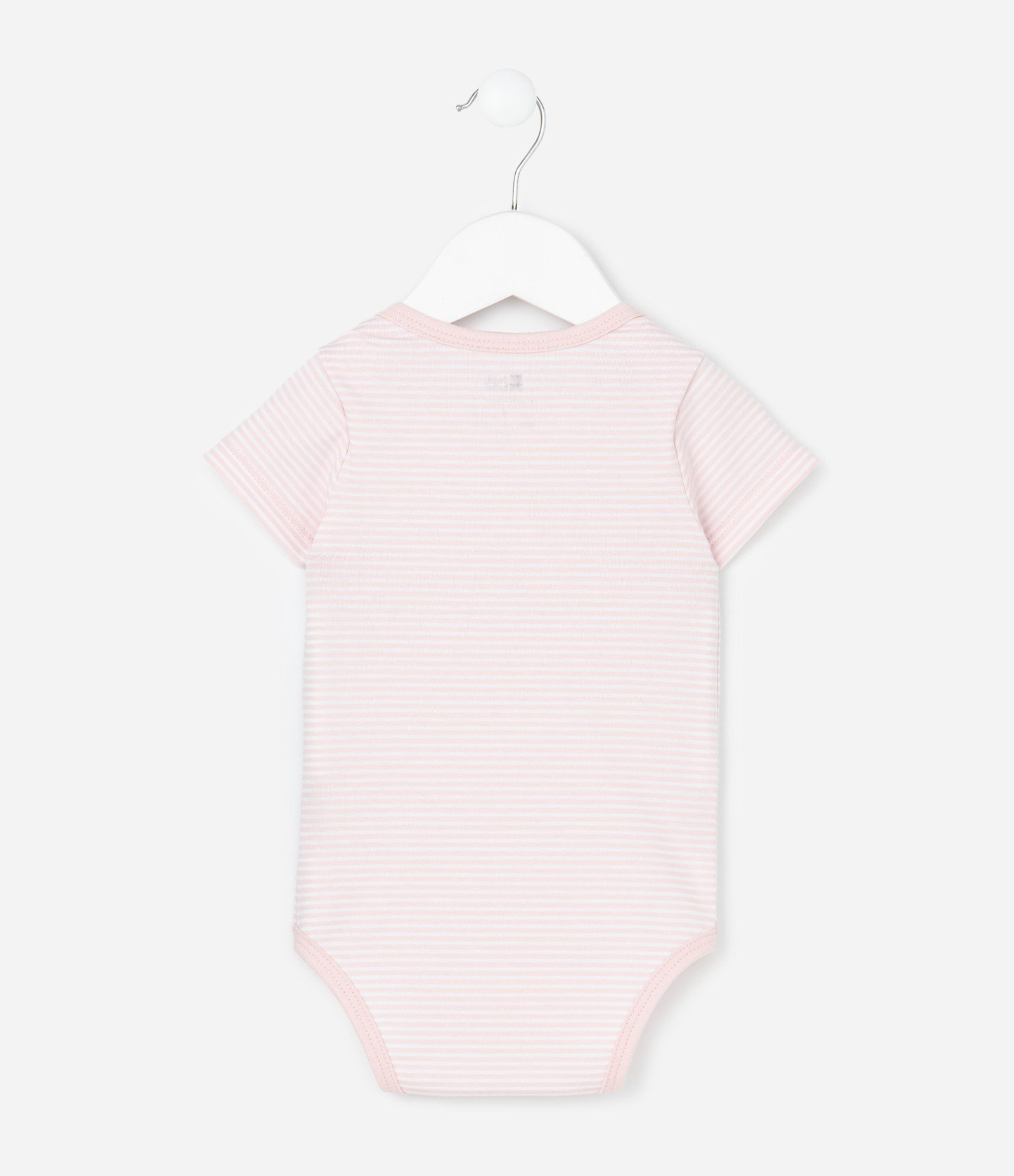 Body Infantil com Estampa de Pássaro e Listras - Tam RN a 18 Meses Rosa 3